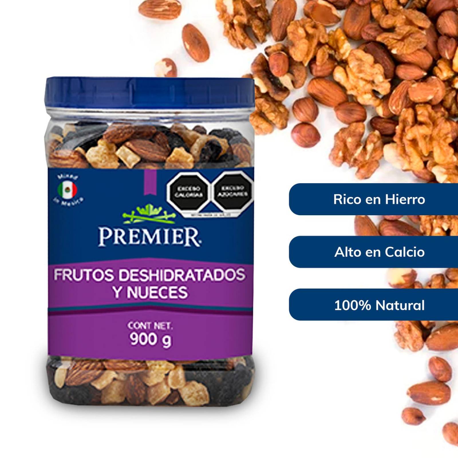 Mezcla de Frutos Secos y Nueces - Vitrolero 900gr | PREMIER 