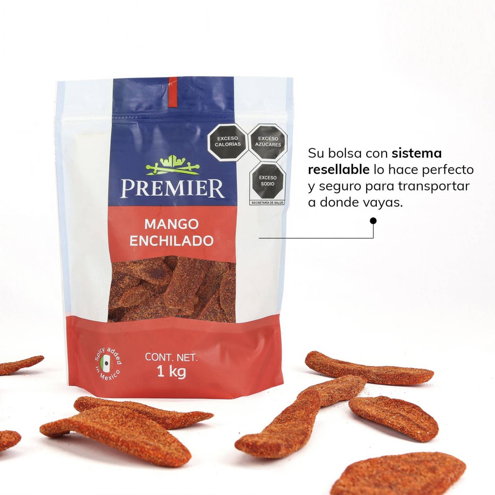 Mango Enchilado 1kg | PREMIER | Snacks Mangos Deshidratados 
