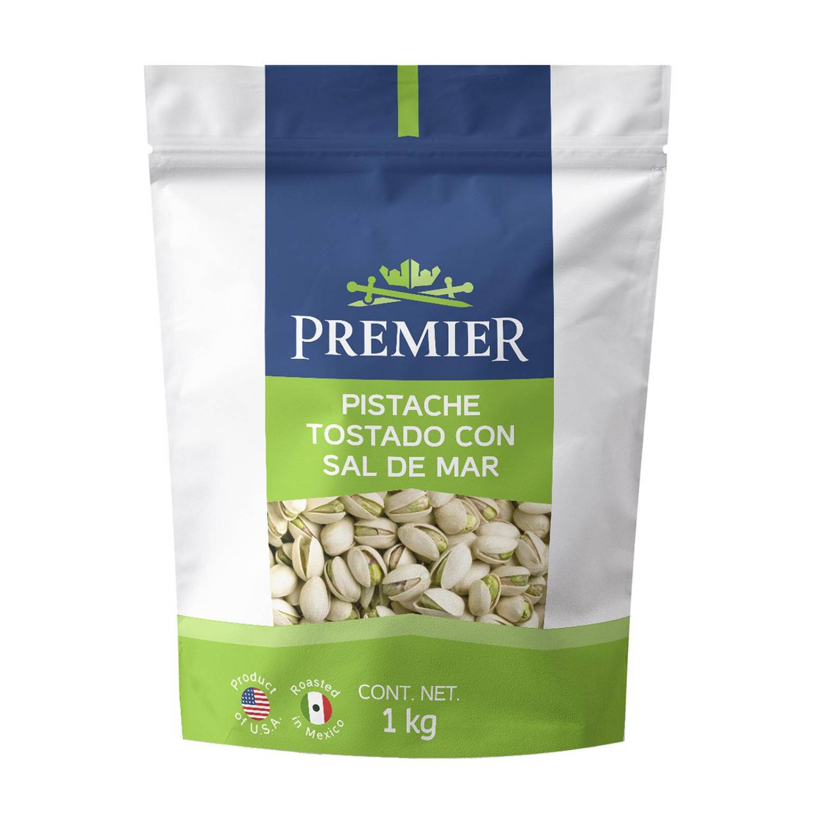 Pistaches Tostados con Cascara y Sal Marina - 1kg | PREMIER 