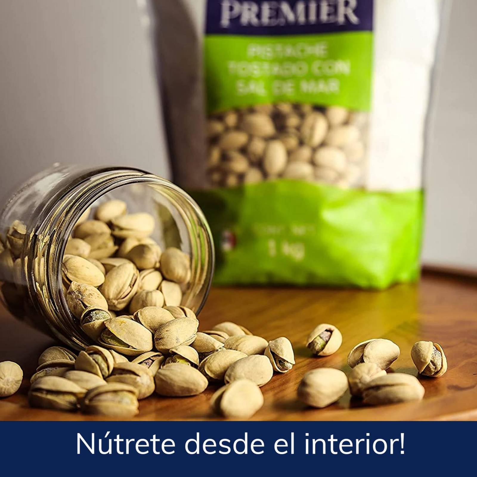 Pistaches Tostados con Cascara y Sal Marina - 1kg | PREMIER 