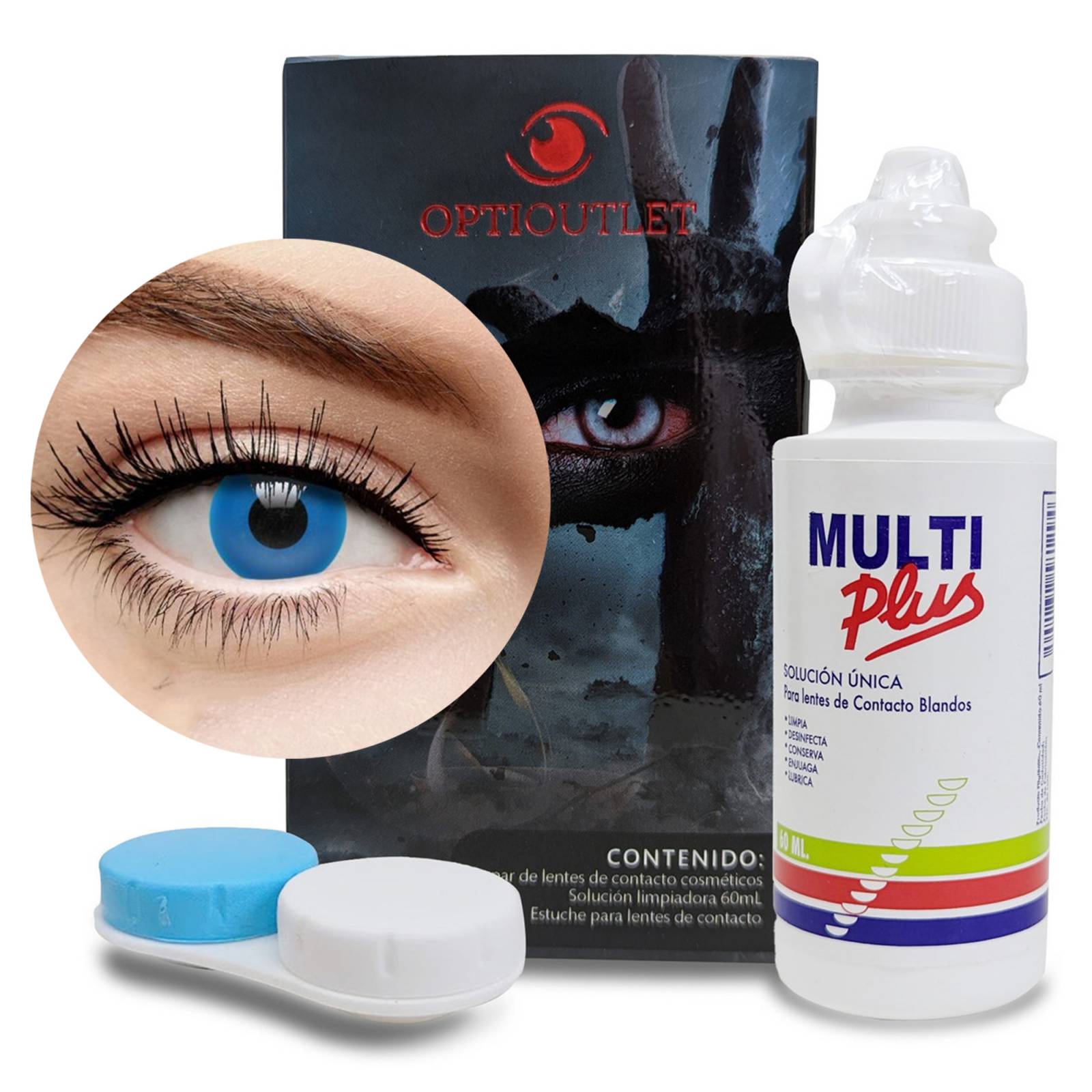 Pupilentes - Lentes de Contacto de Color Fantasía para Maquillaje y Disfraces de Halloween | Disfraz Halloween - Azul UV