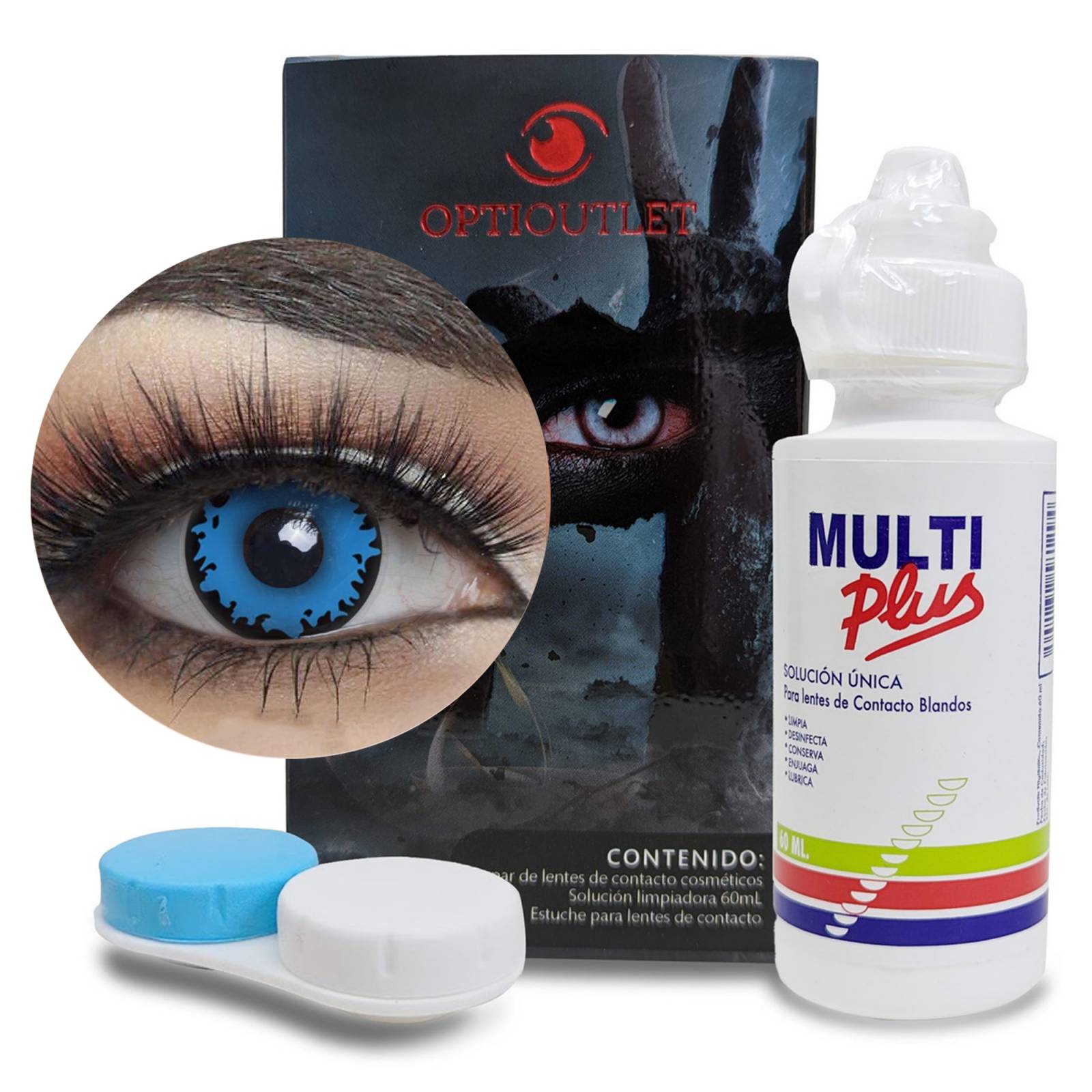 Pupilentes - Lentes de Contacto de Color Fantasía para Maquillaje y Disfraces de Halloween | Disfraz Halloween - Azul Vampiro