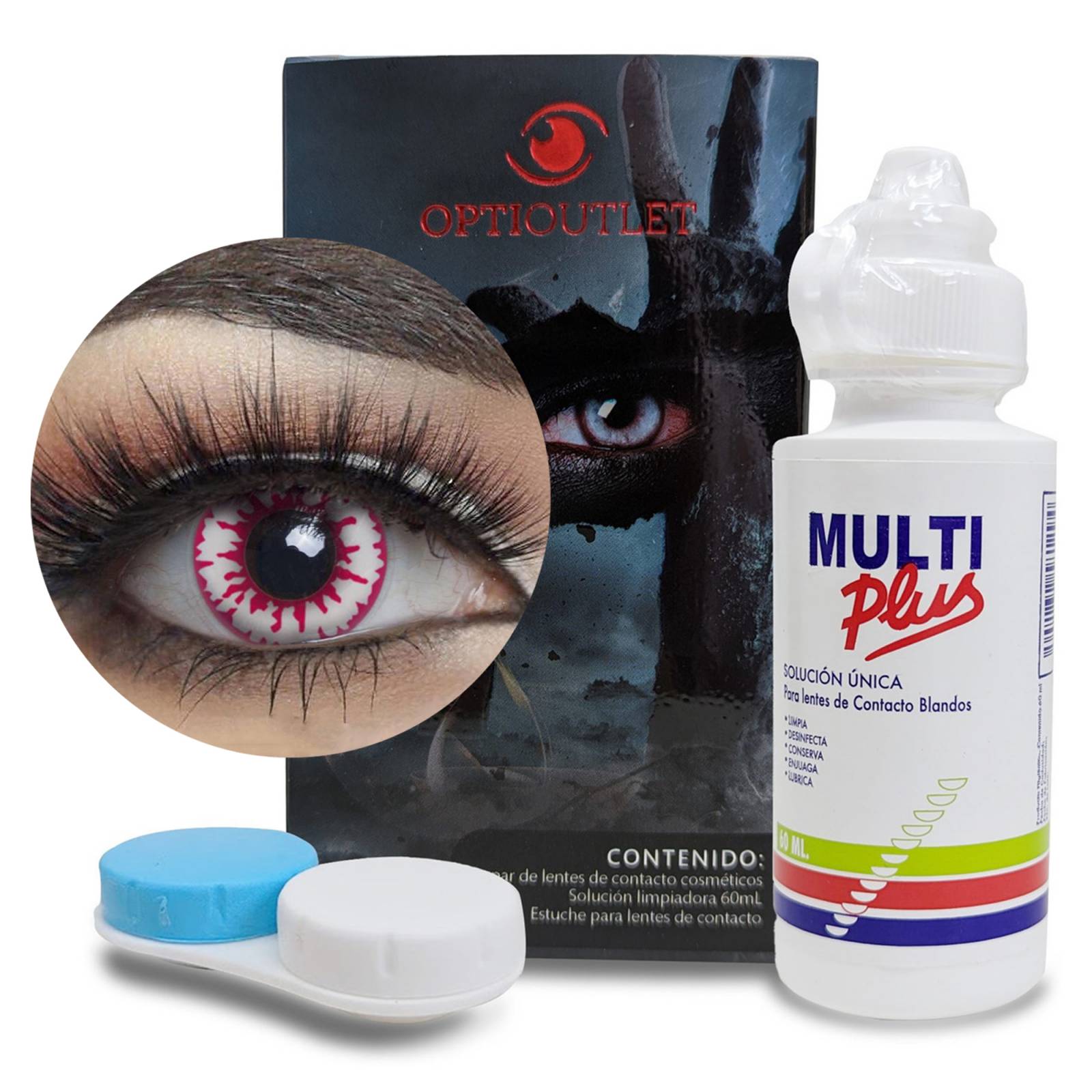Pupilentes - Lentes de Contacto de Color Fantasía para Maquillaje y Disfraces de Halloween | Disfraz Halloween - Vampiro Sangre