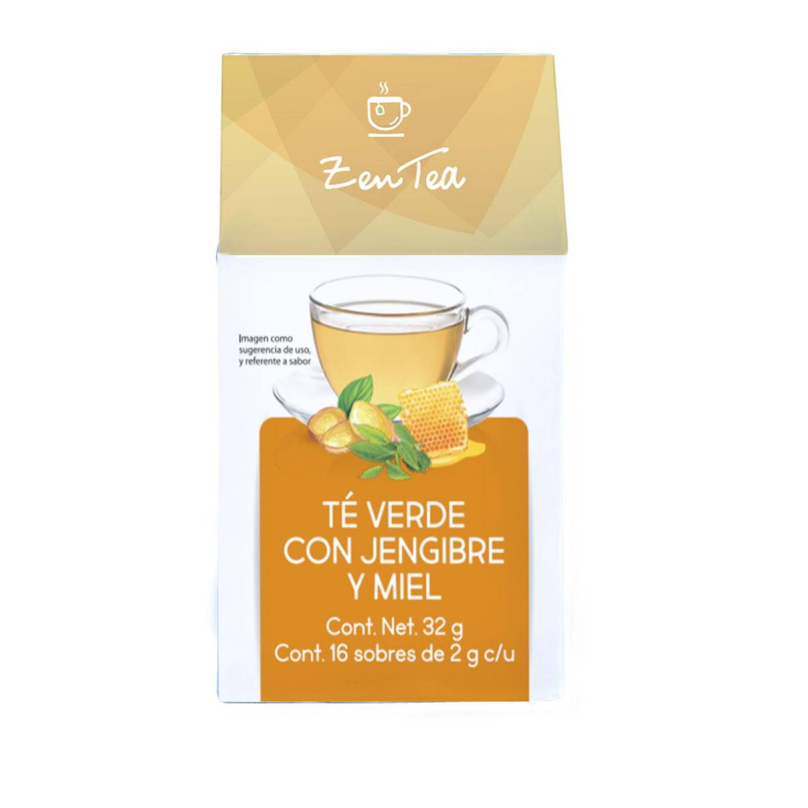 Te verde Organico Jengibre y Miel Zen Tea 16 sobres