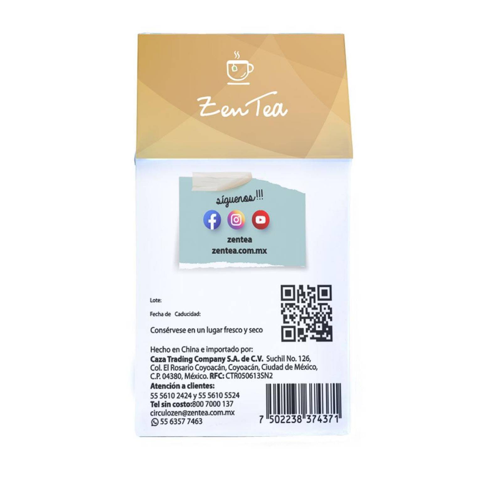 Te verde Organico Jengibre y Miel Zen Tea 16 sobres