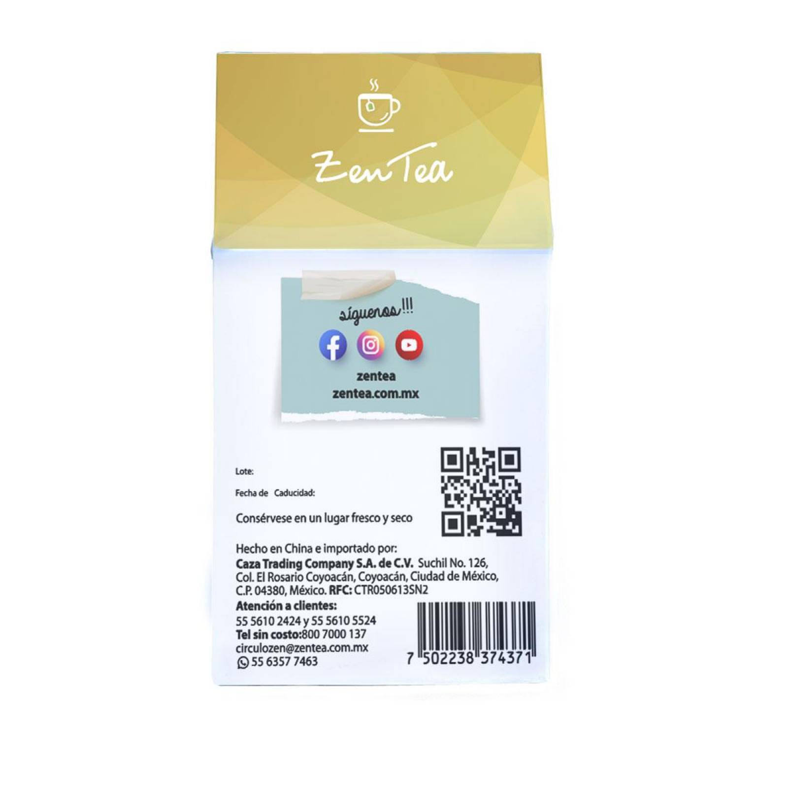 Te Organico Jengibre con Limon Zen Tea 16 sobres -28.80g 