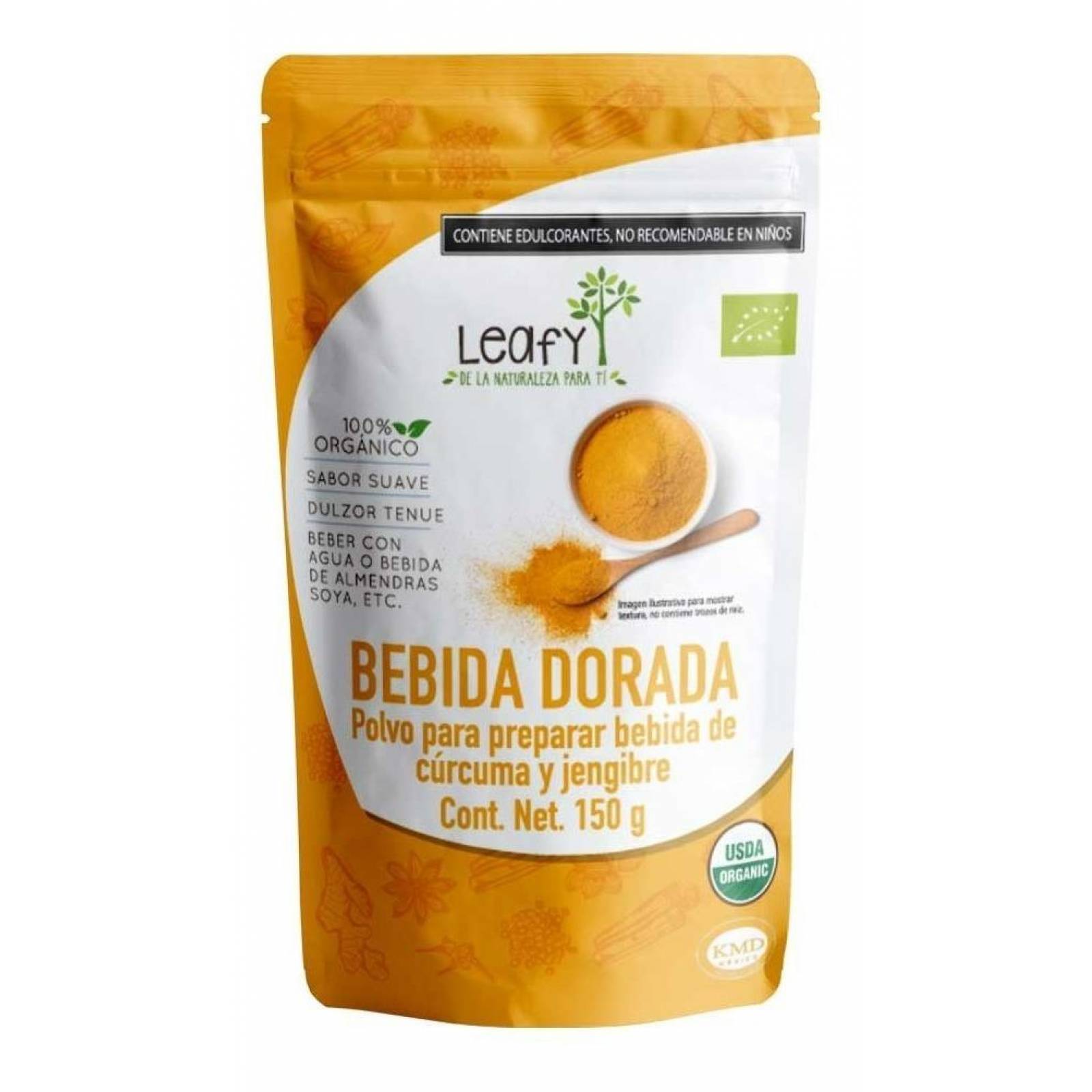 Golden Milk Leafy 150g Cúrcuma, Jengibre, Cardamomo, Canela, Endulzado con Monk Fruit 