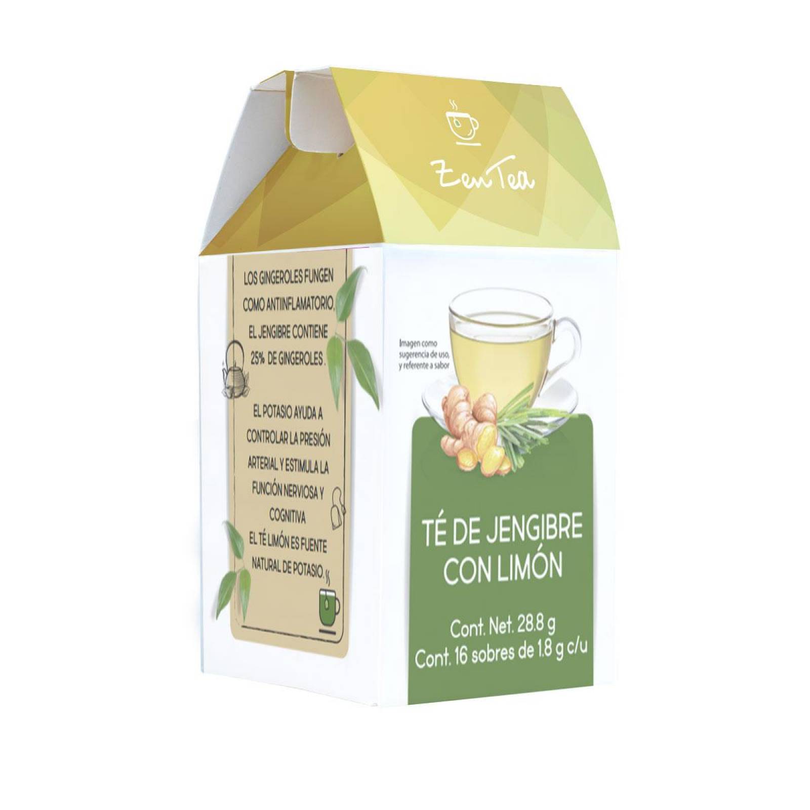 Kit de Té Jengibre con Limón y Té Verde Fresa y Kiwi Zen Tea 32 sobres 