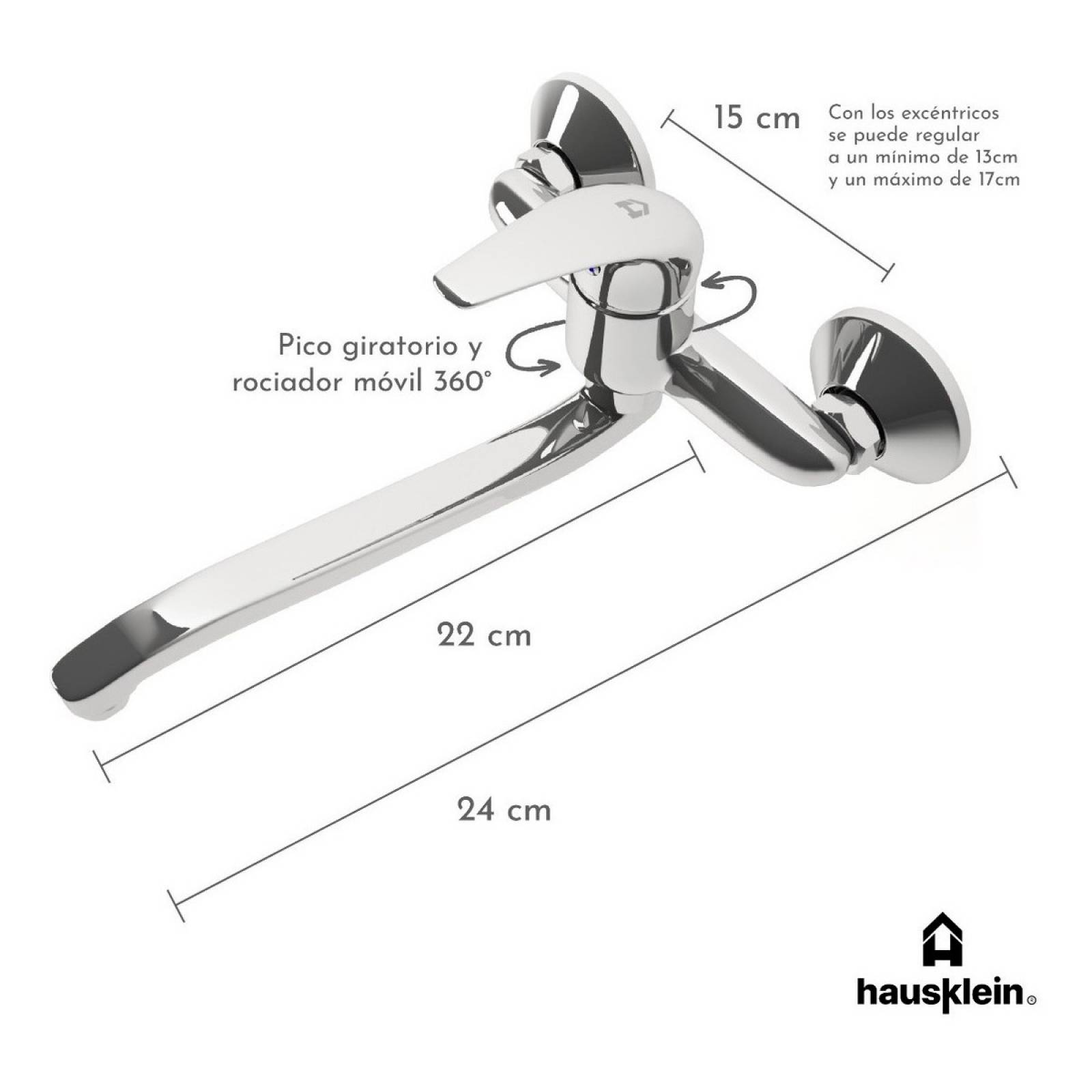 Llave Mezcladora Fregadero o Tarja Cocina Hausklein Monomando Flexible