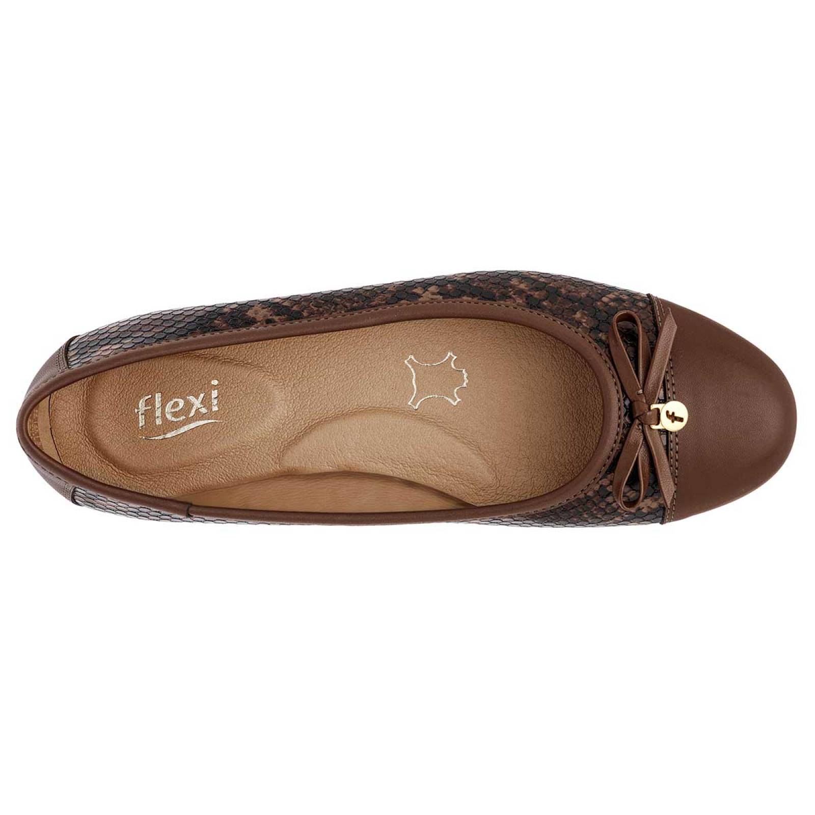 FLATS CON MOÑO de Flexi Para Mujer en Cafe 116310 T6