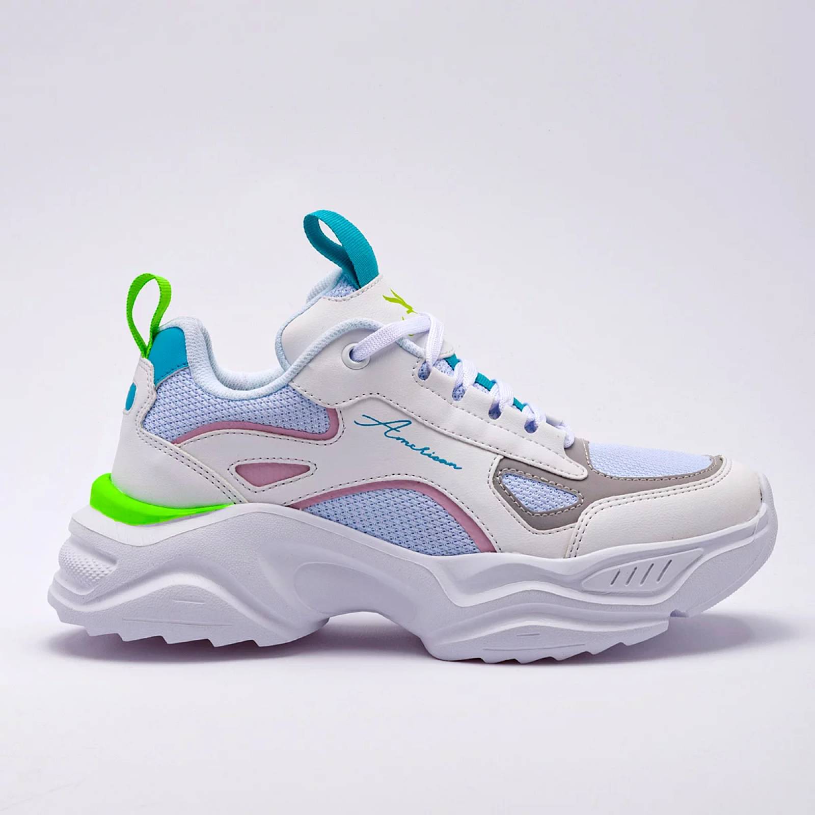 TENIS CHUNKY de American fire Para Mujer Blanco A68 T7