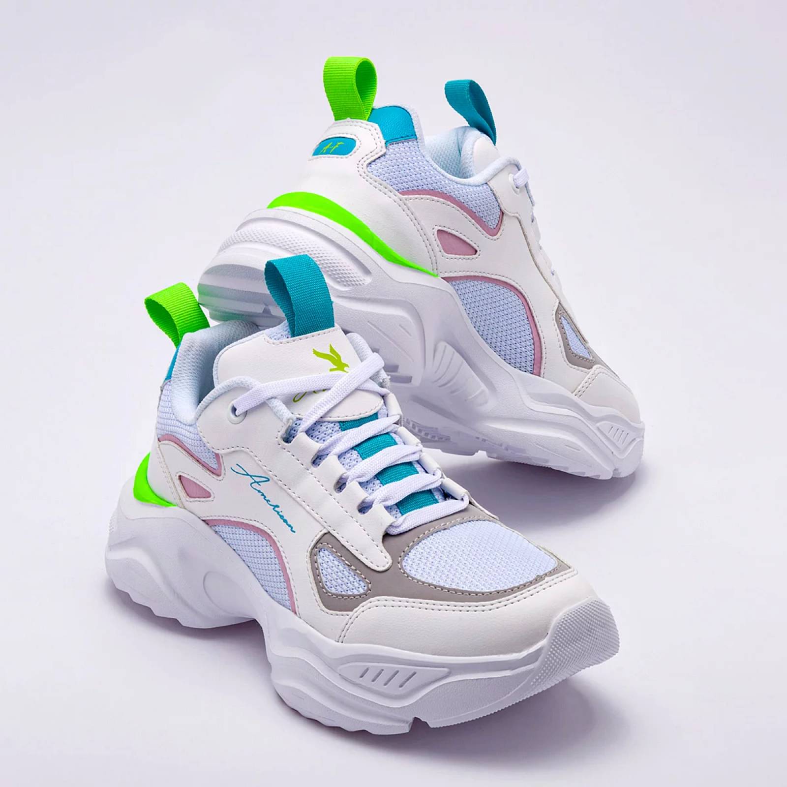 TENIS CHUNKY de American fire Para Mujer Blanco A68 T7