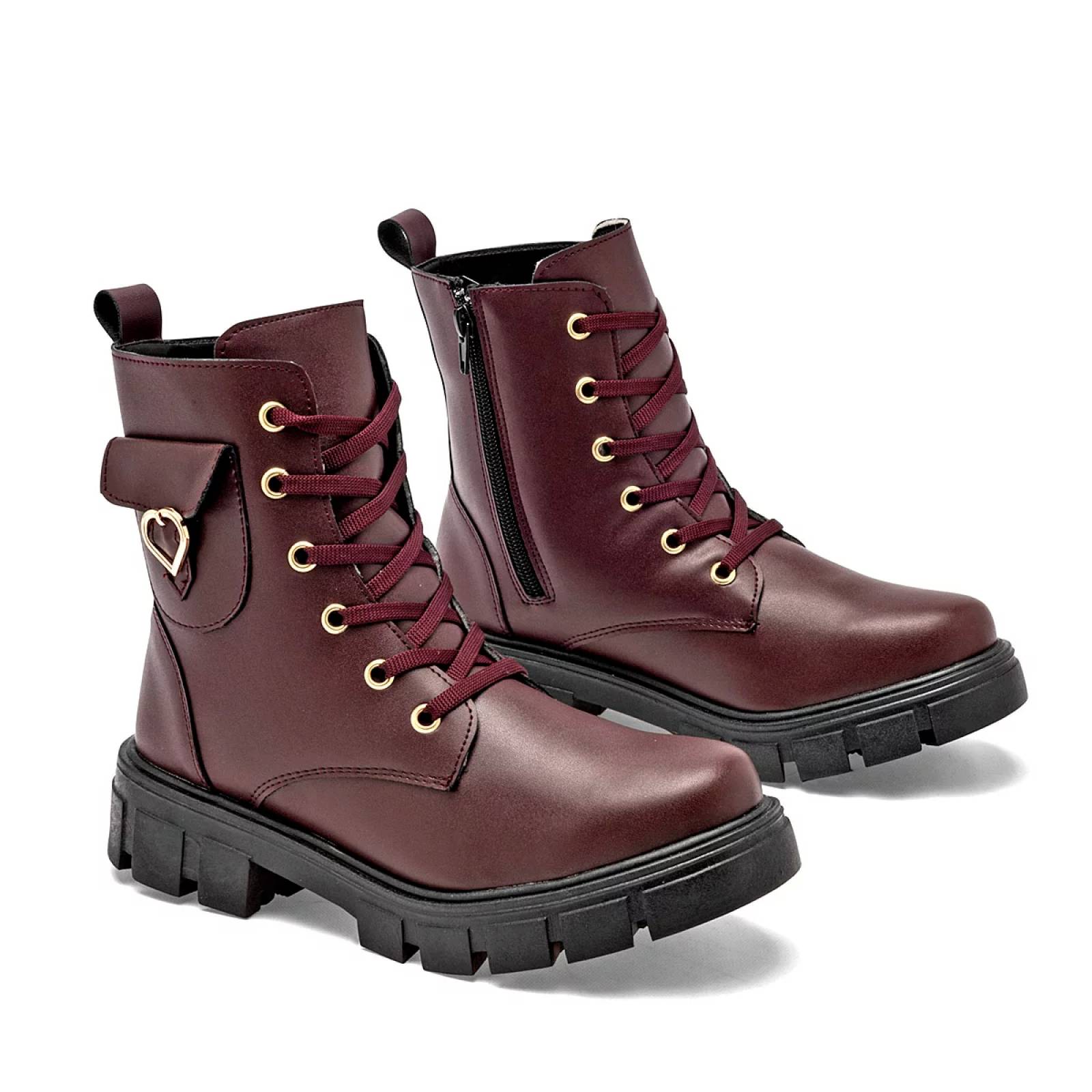 BOTA CON CIERRE CHUNKY de Been class Para Mujer Vino 17415 T7