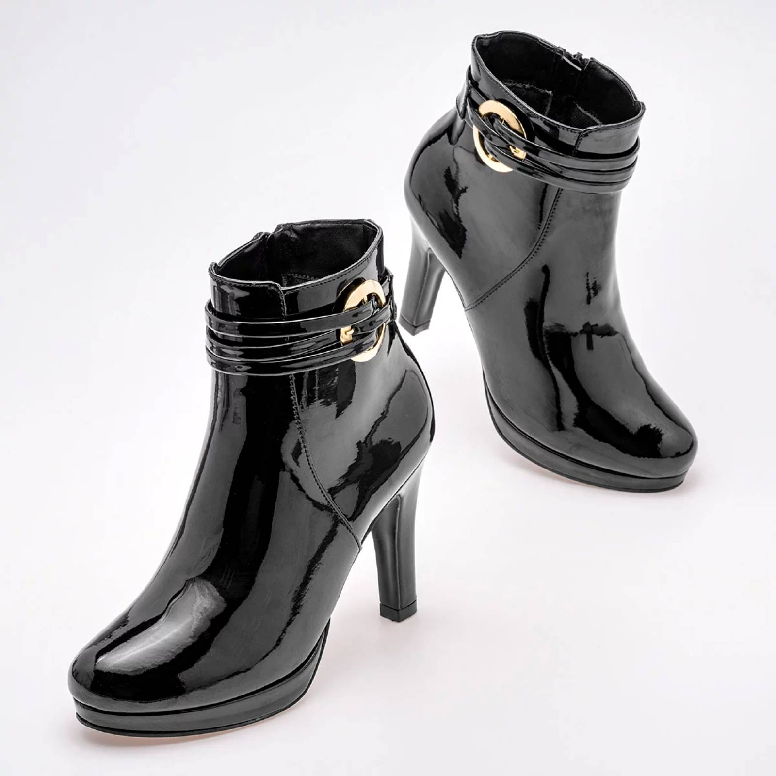 BOTIN CHAROL CON PLATAFORMA de Pietro alessandro Para Mujer Negro 342 T7