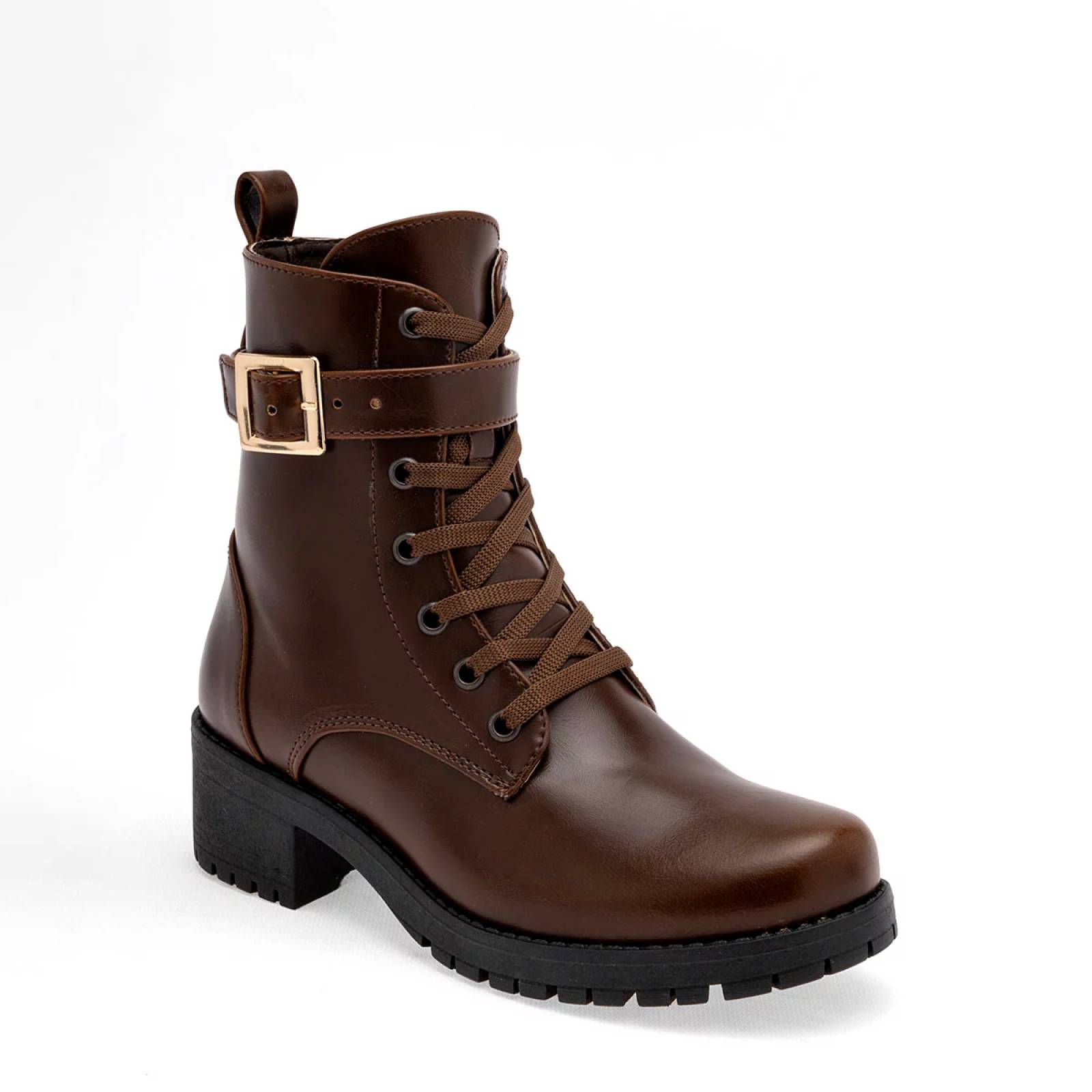 BOTA CON AGUJETA Y HEBILLA de Step gio Para Mujer Cafe 1219 T7