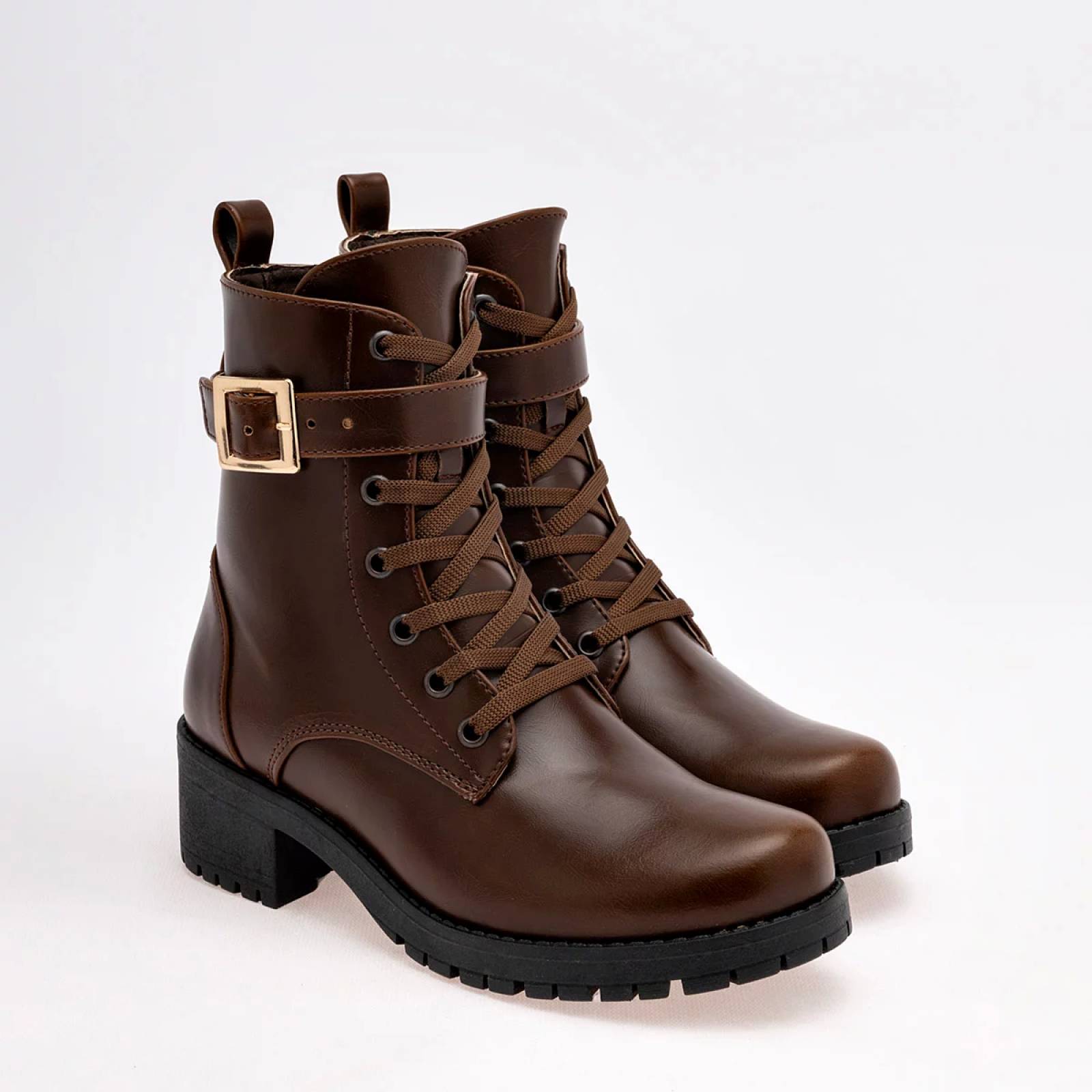 BOTA CON AGUJETA Y HEBILLA de Step gio Para Mujer Cafe 1219 T7