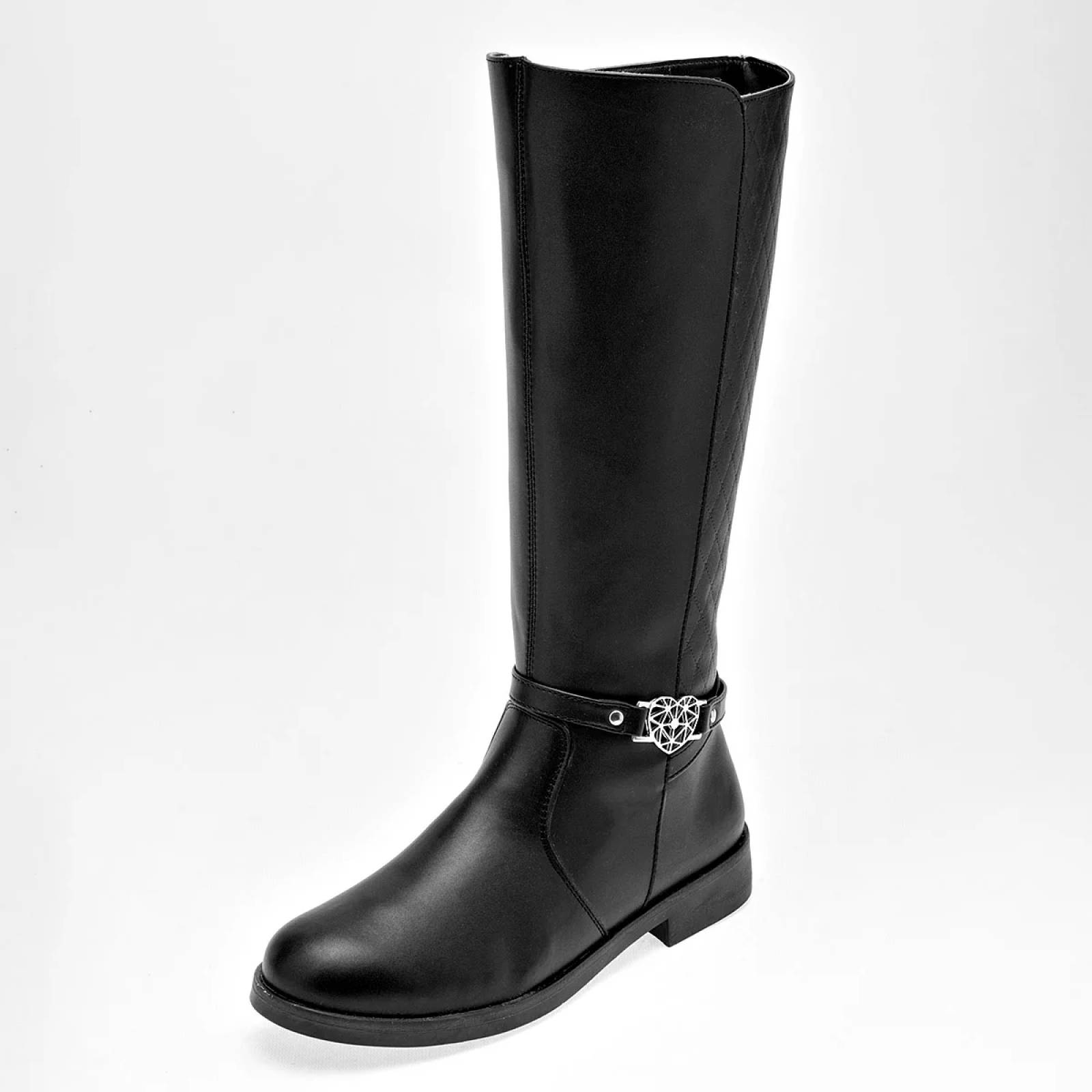 BOTA LARGA DE HEBILLA CORAZON  de Tropicana Para Mujer Negro 350001 T7