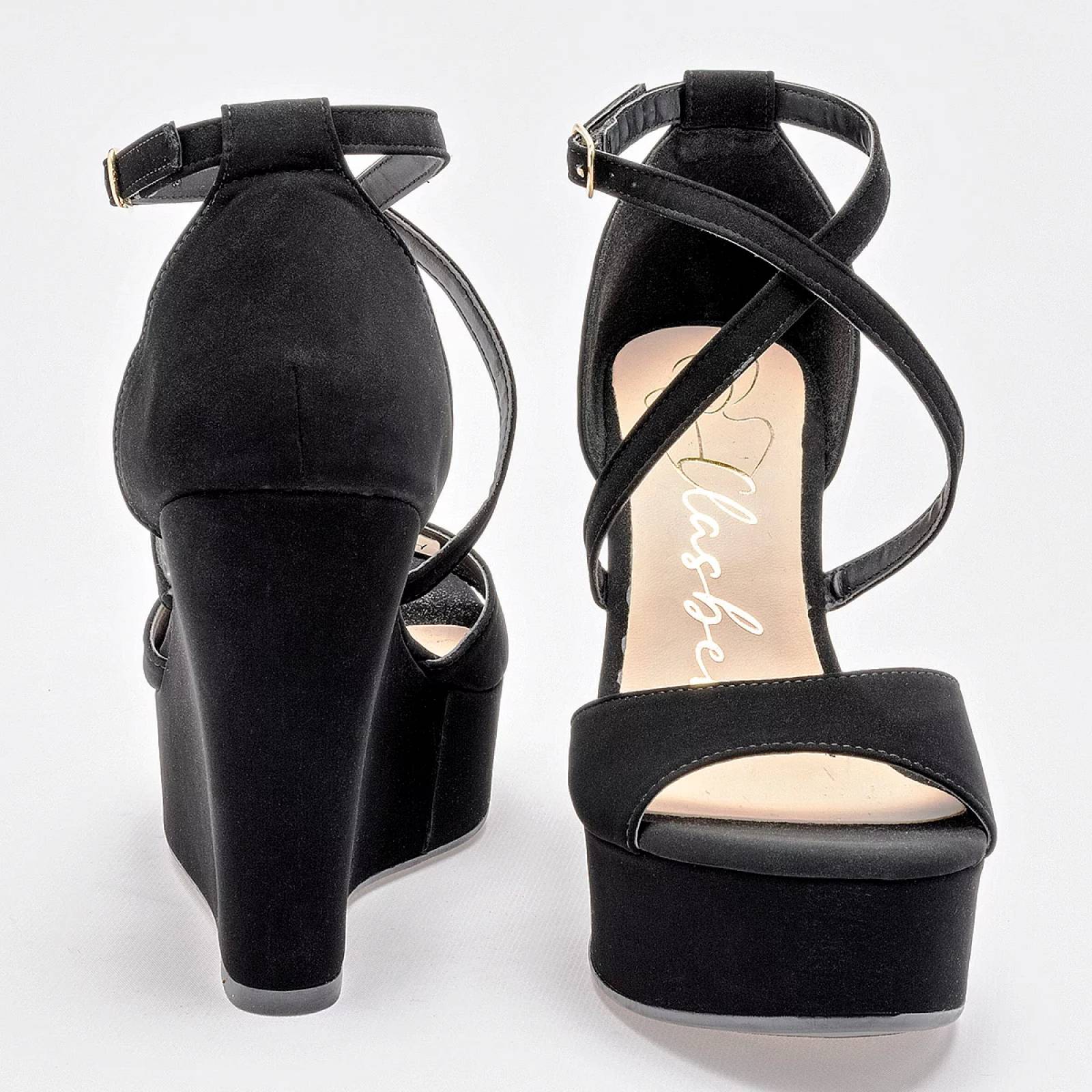 PLATAFORMA ABIERTA de Clasben Para Mujer Negro MINA T7