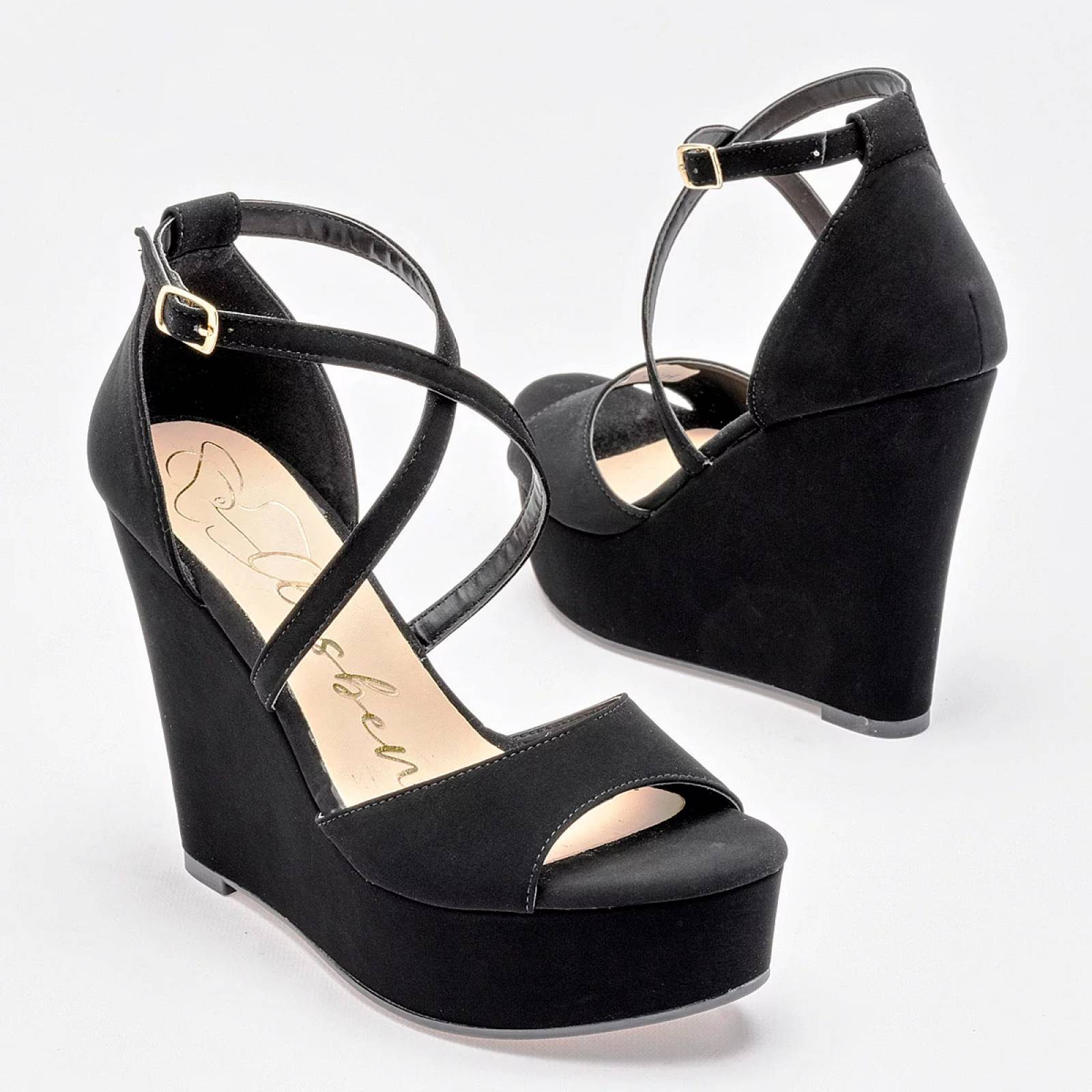 PLATAFORMA ABIERTA de Clasben Para Mujer Negro MINA T7