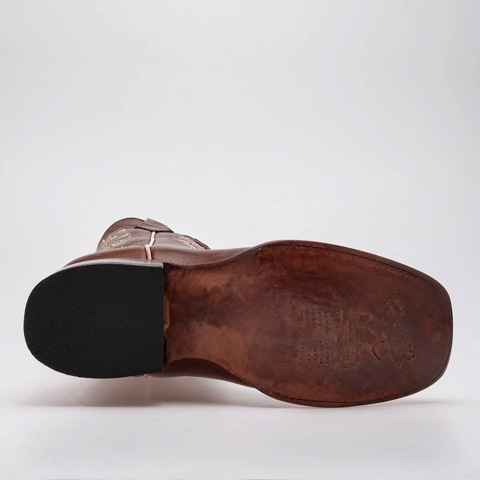 BOTA VAQUERA CON BORDADO de Trankas boots Para Mujer Cafe RD815 T7