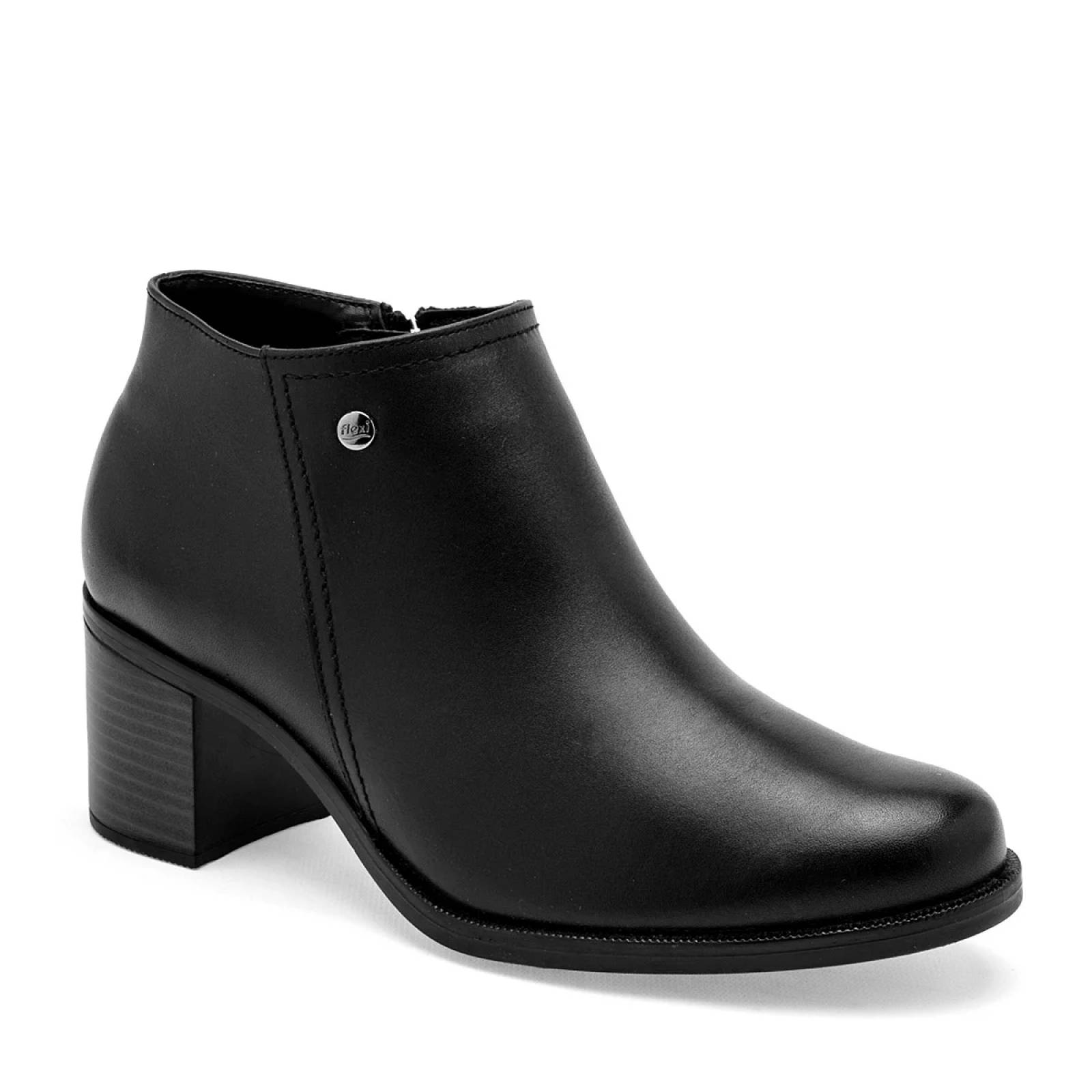 BOTIN CON CIERRE Y TACON CUADRADO de Flexi Para Mujer Negro 109219 T7