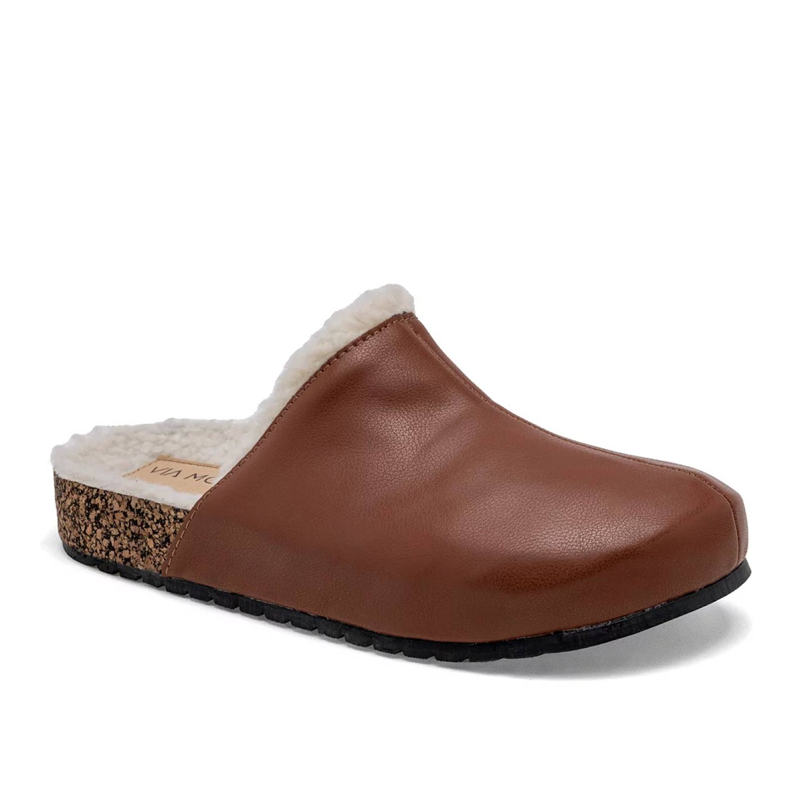 Zapatilla Pantuflas Clarks Home Soft Piel De Ante Gris Mujer