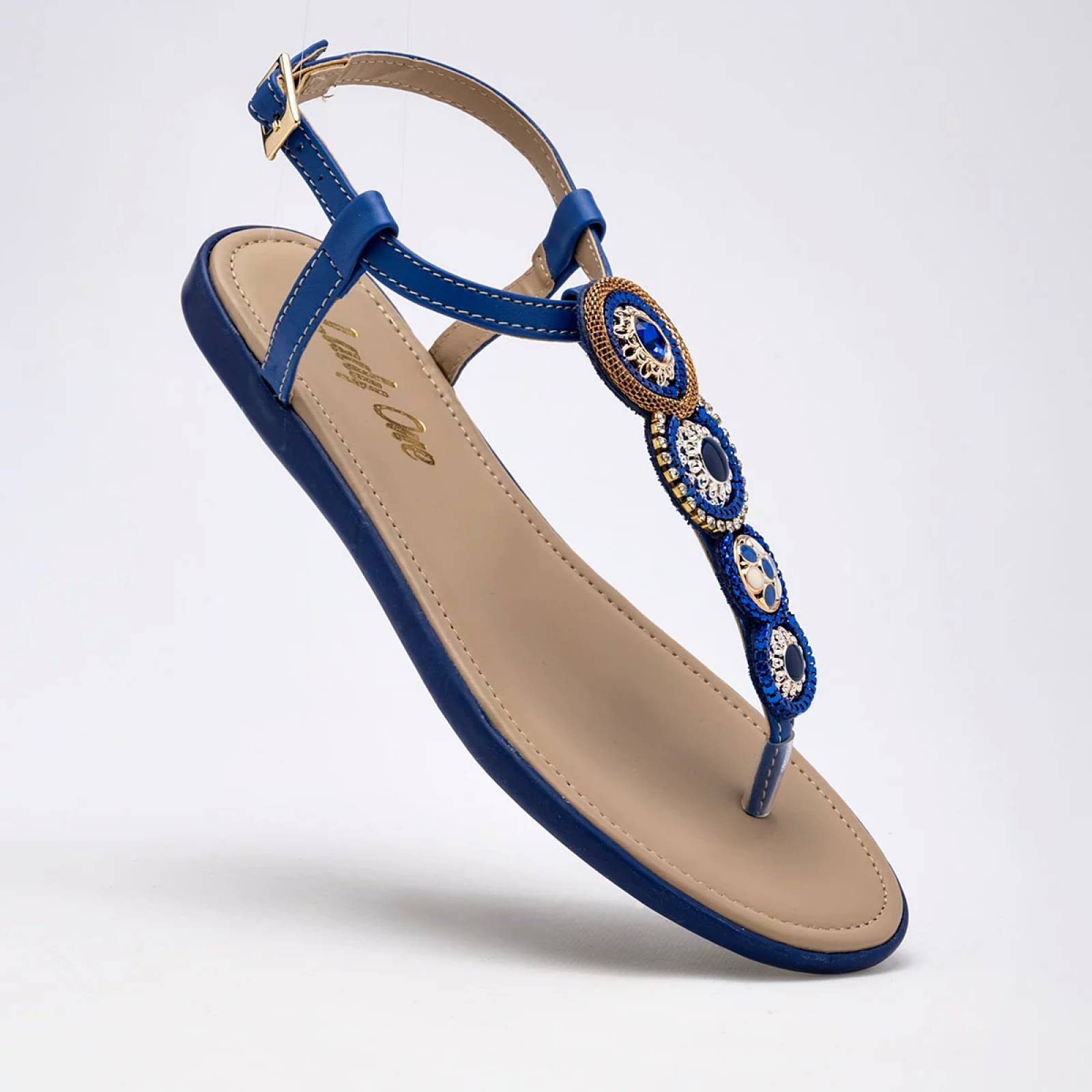 SANDALIA PATA DE GALLO  de Lady one Para Mujer Azul NY2531 T7