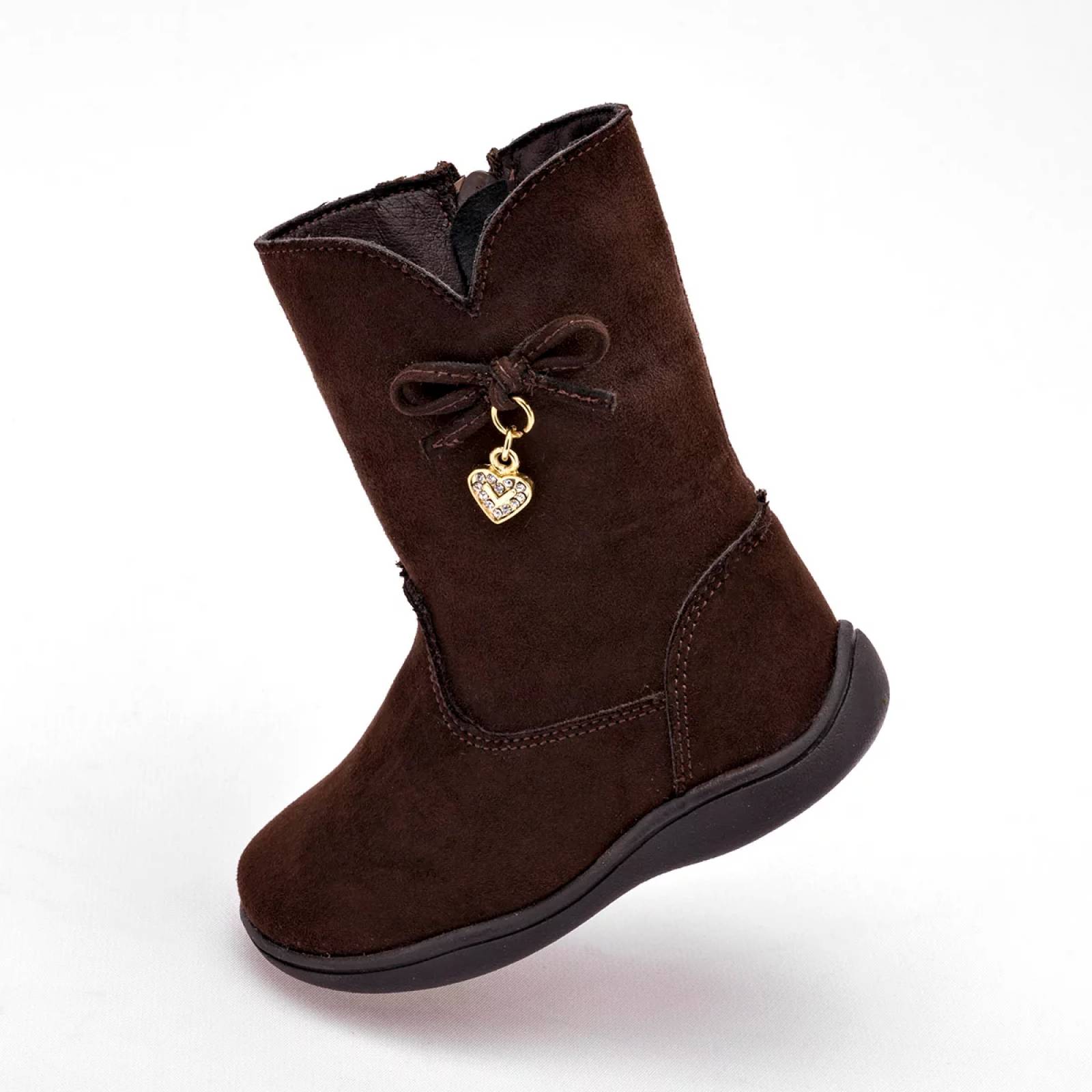 BOTA GAMUZA CON MOÑO de Ensueño Para Niña Cafe 980573 T7