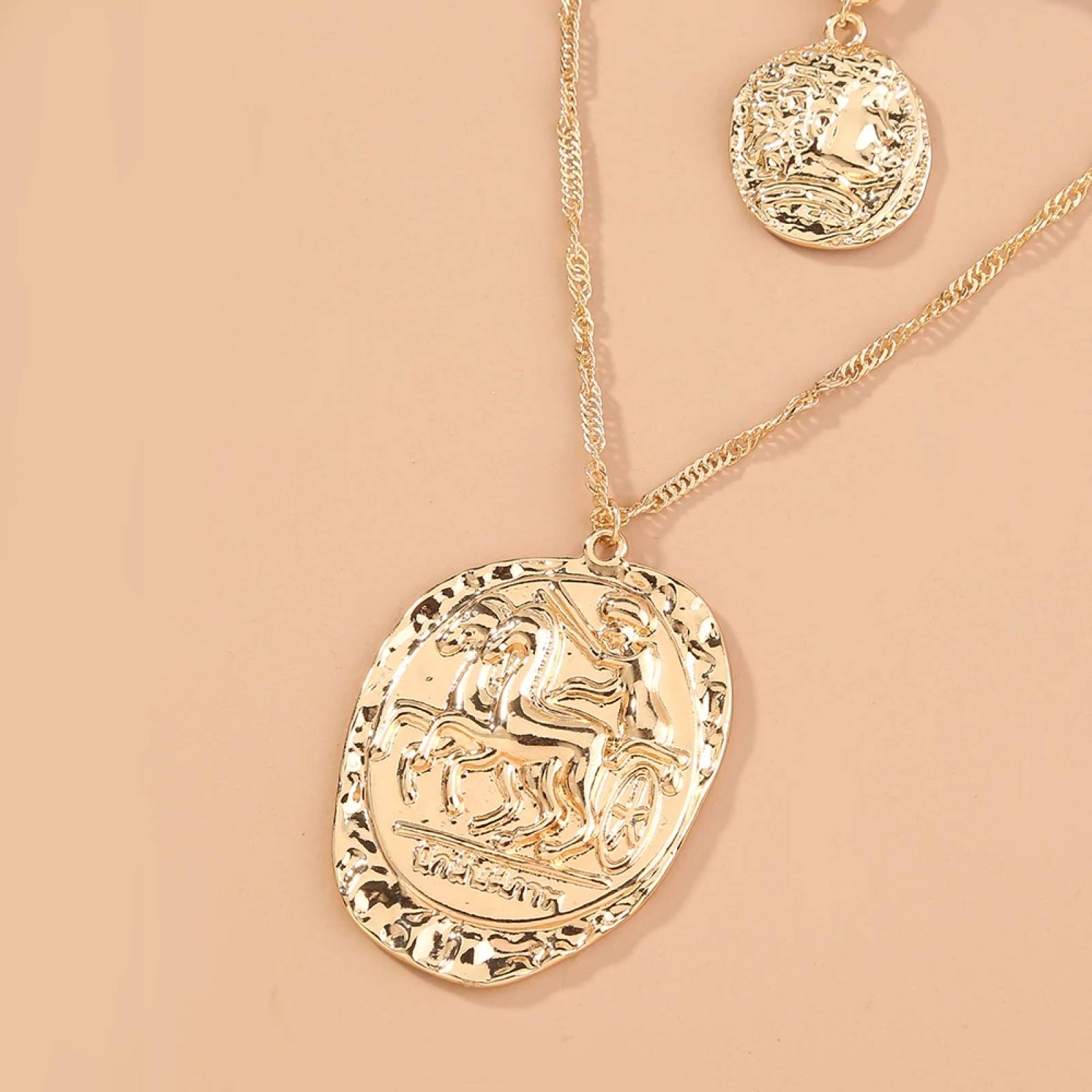 Collar Multicapa Dorado Chapa de Oro para Mujer