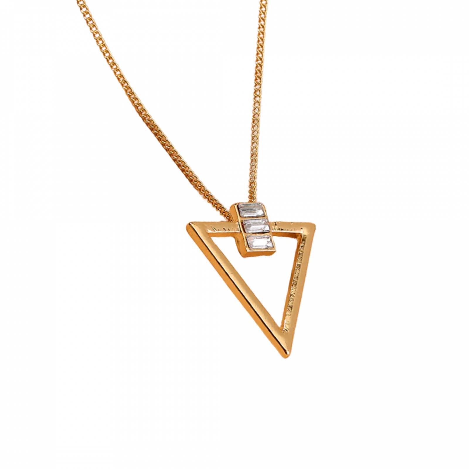 Collar  Triangulo Invertido Chapa de Oro para Mujer