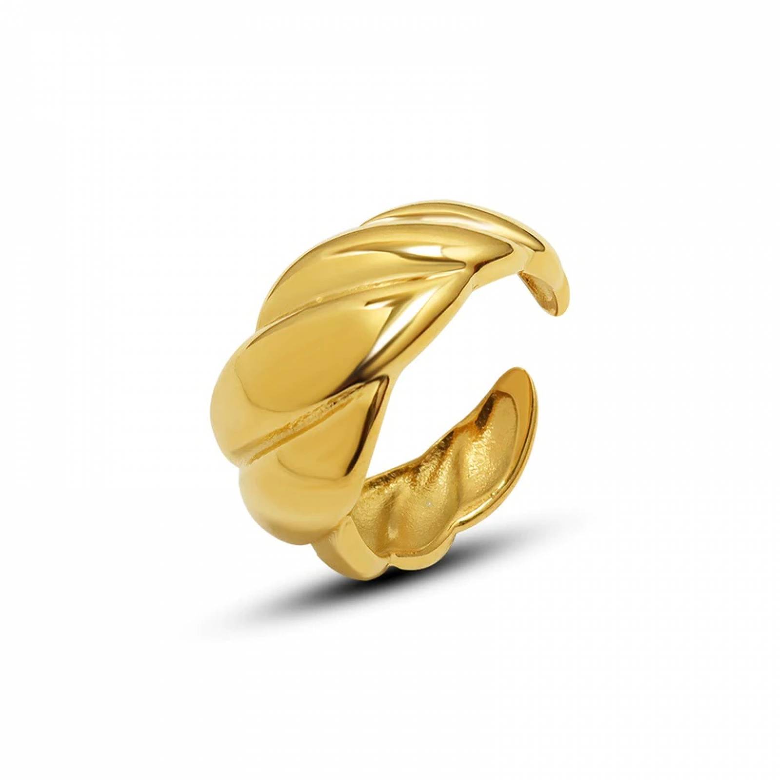 Anillo Geométrico Chapa de Oro para Mujer