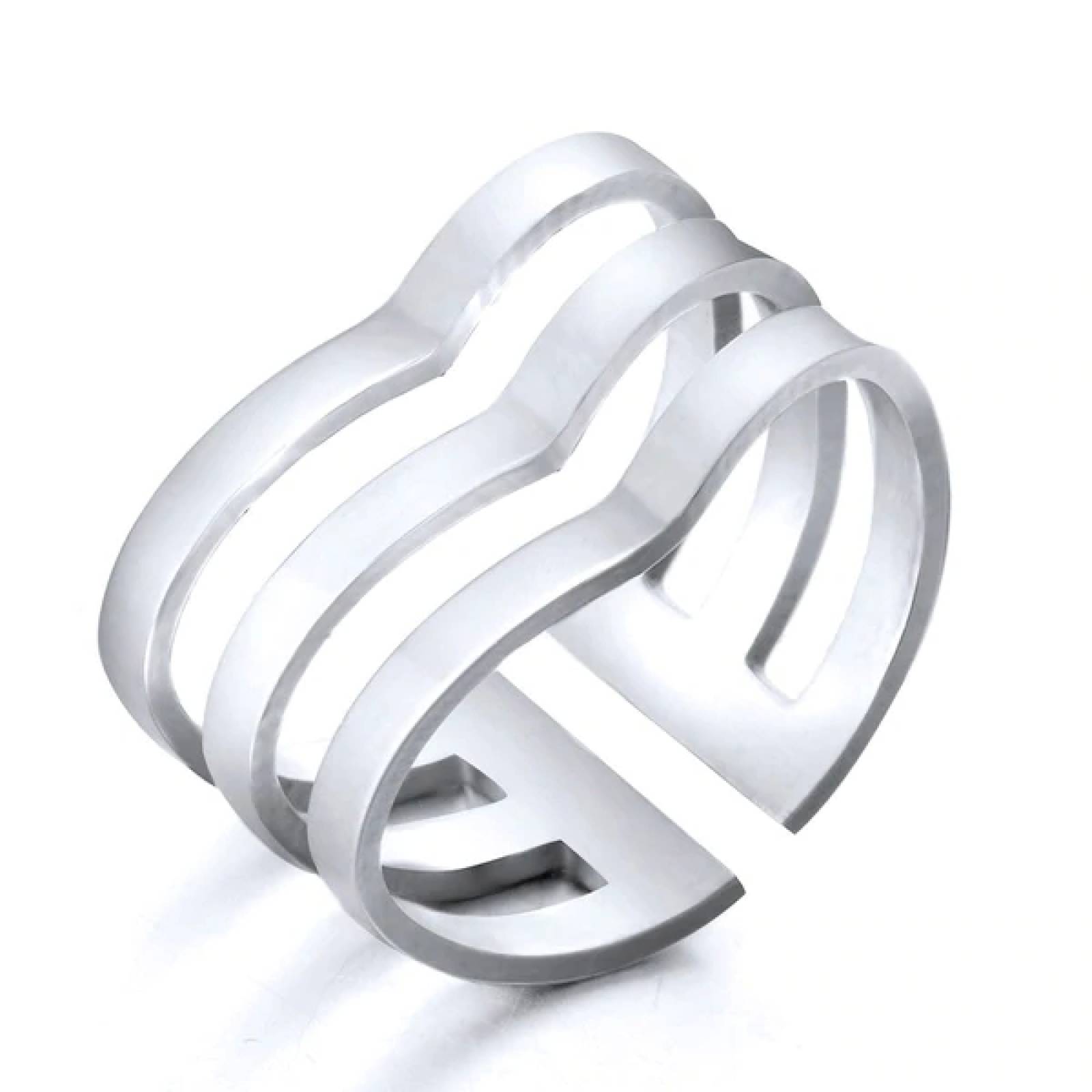 Set 3 Anillos Plata Chapa de Oro para Mujer