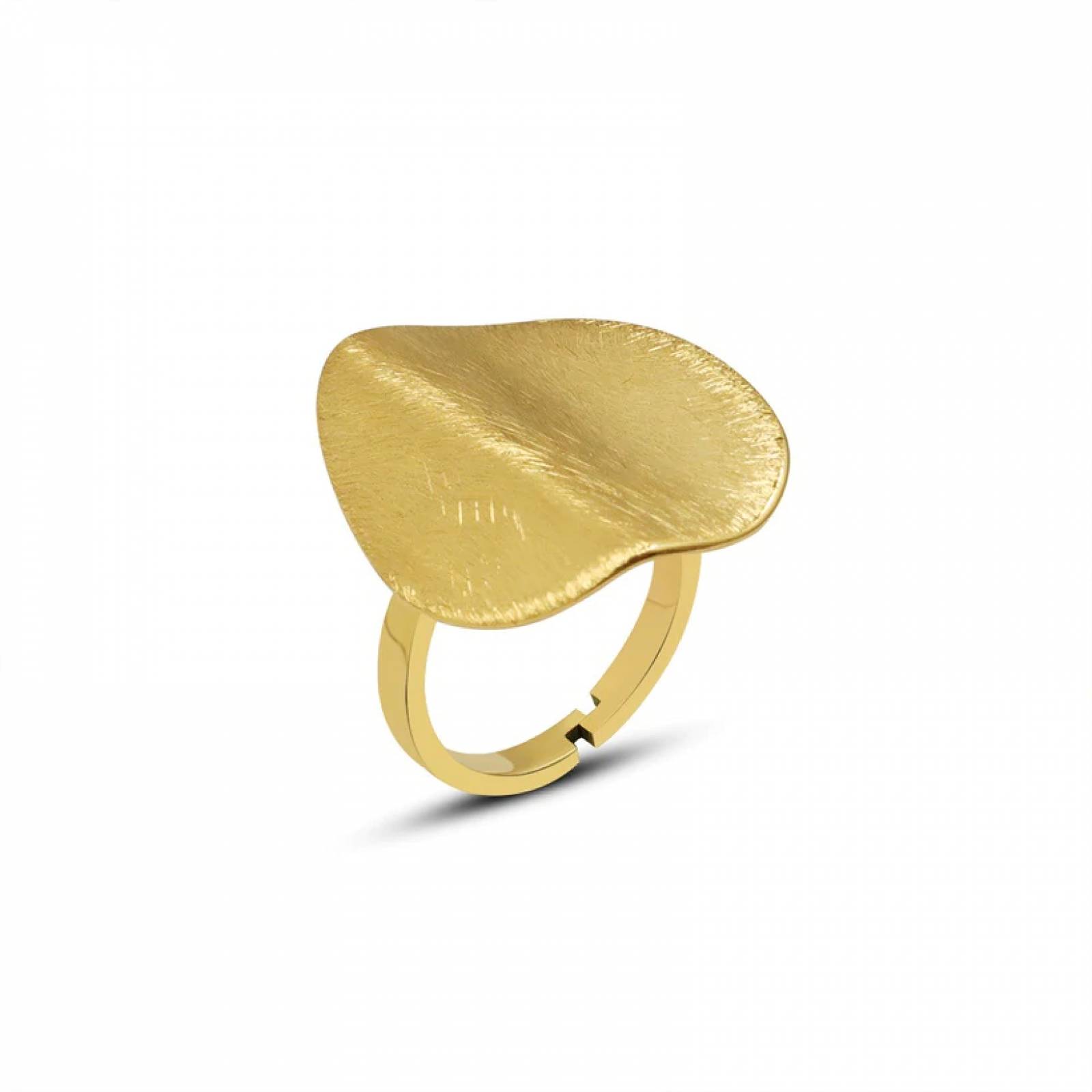 Anillo Oro Circulo Irregular Chapa de Oro para Mujer