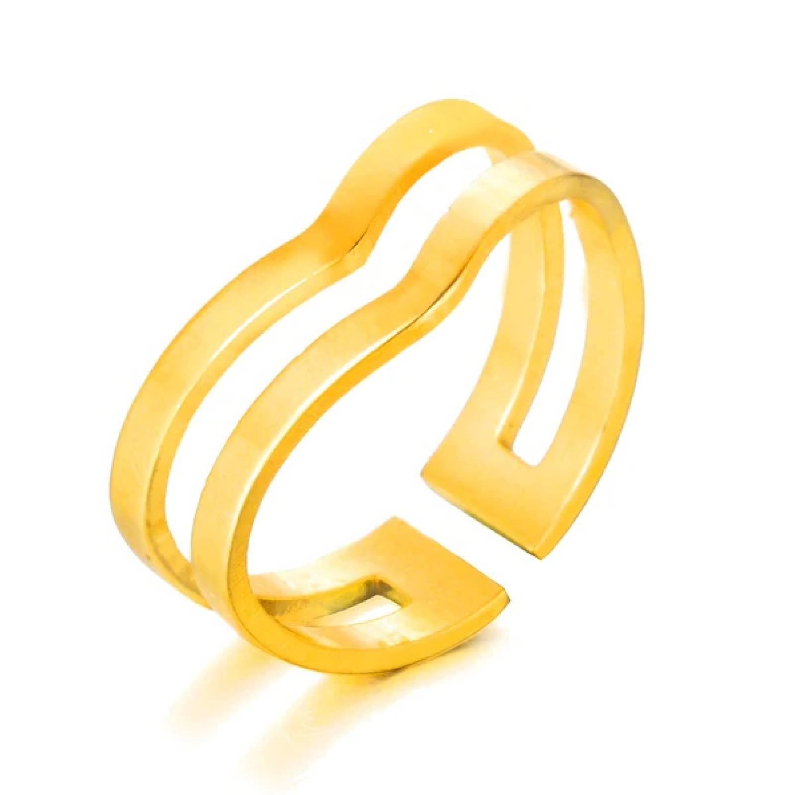 Set de 2 anillos Oro Chapa de Oro para Mujer
