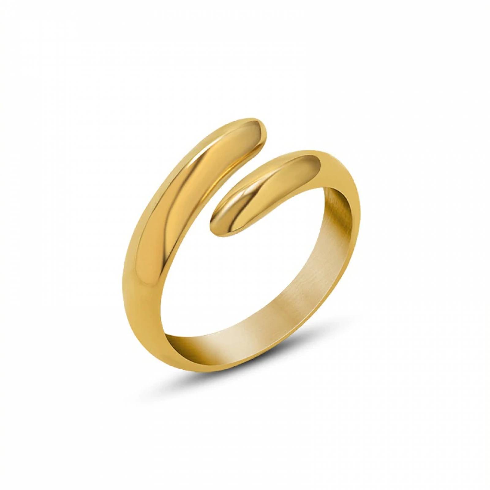 Anillo Doble Capa Chapa de Oro para Mujer