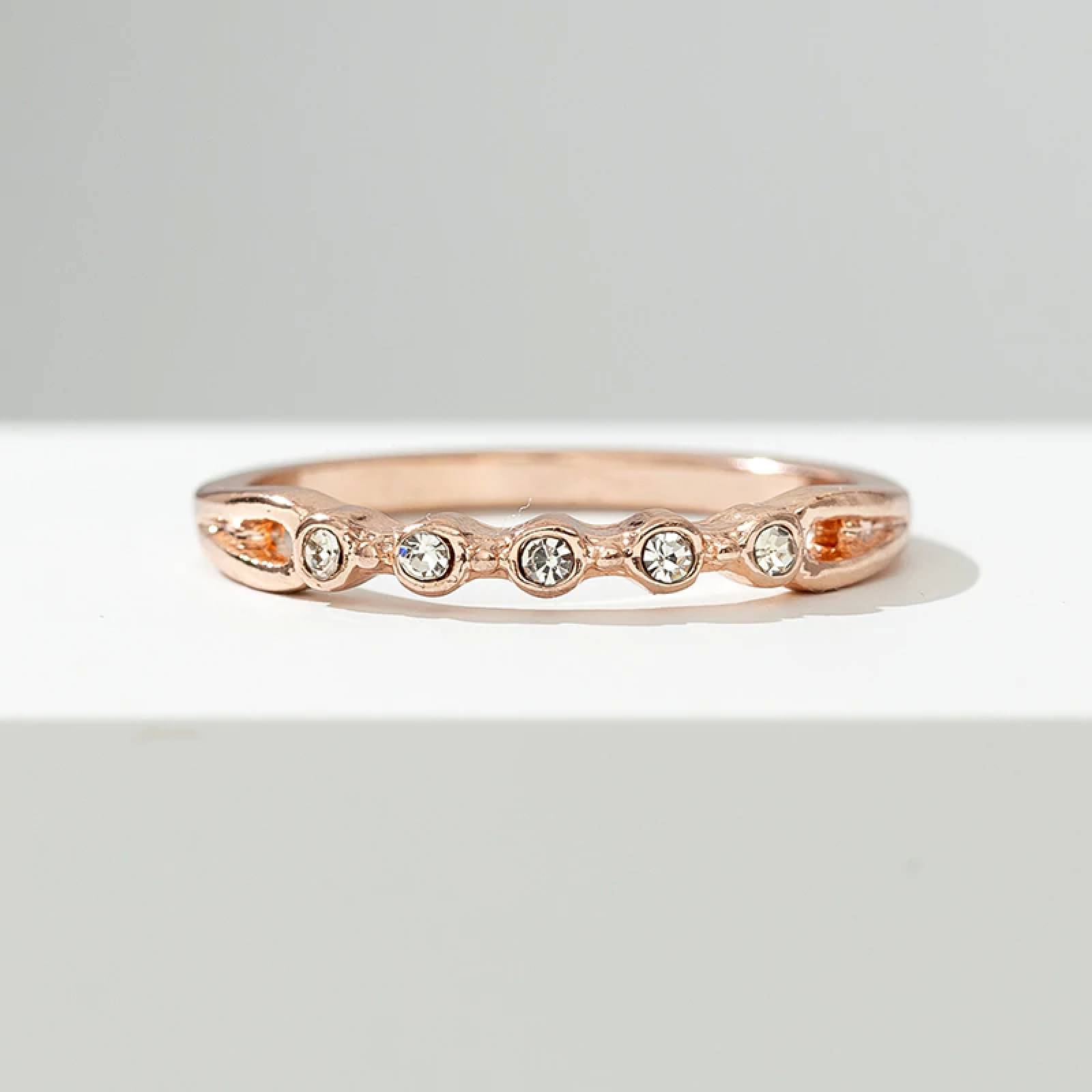 Set de 3 Anillos Rose Gold Chapa de Oro para Mujer