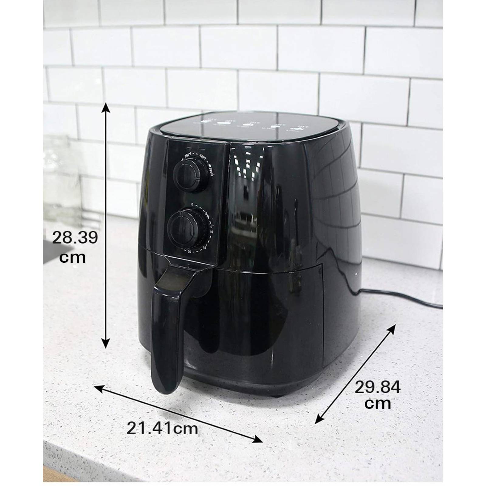 Freidora Eléctrica De Aire Elite Gourmet EAF4617 De 3.7 Litros Negro