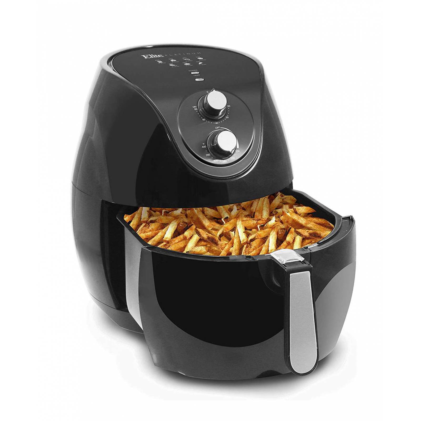Freidora Eléctrica De Aire Elite Gourmet EAF-658 de 6.1 Litros Negro