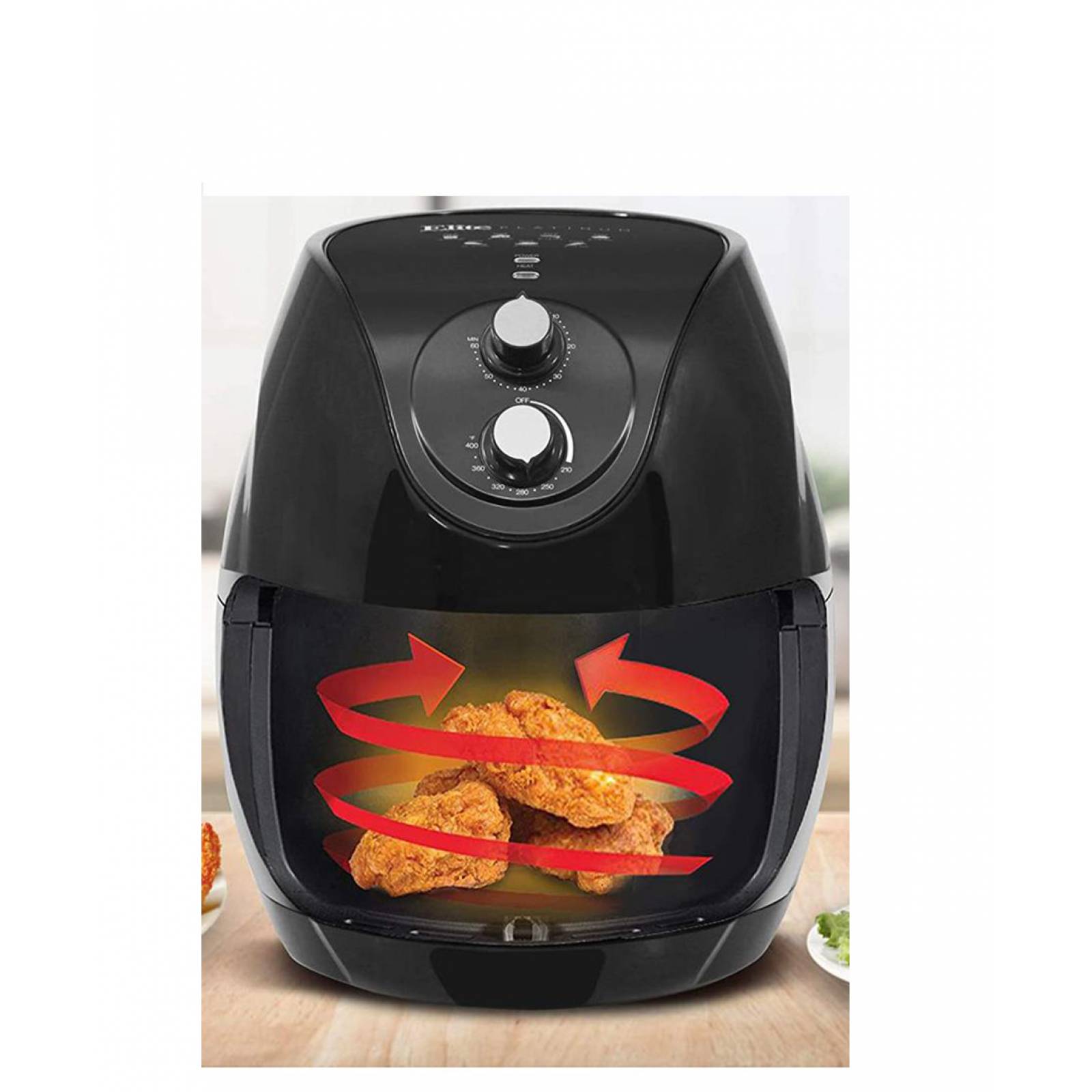 Freidora Eléctrica De Aire Elite Gourmet EAF-658 de 6.1 Litros Negro
