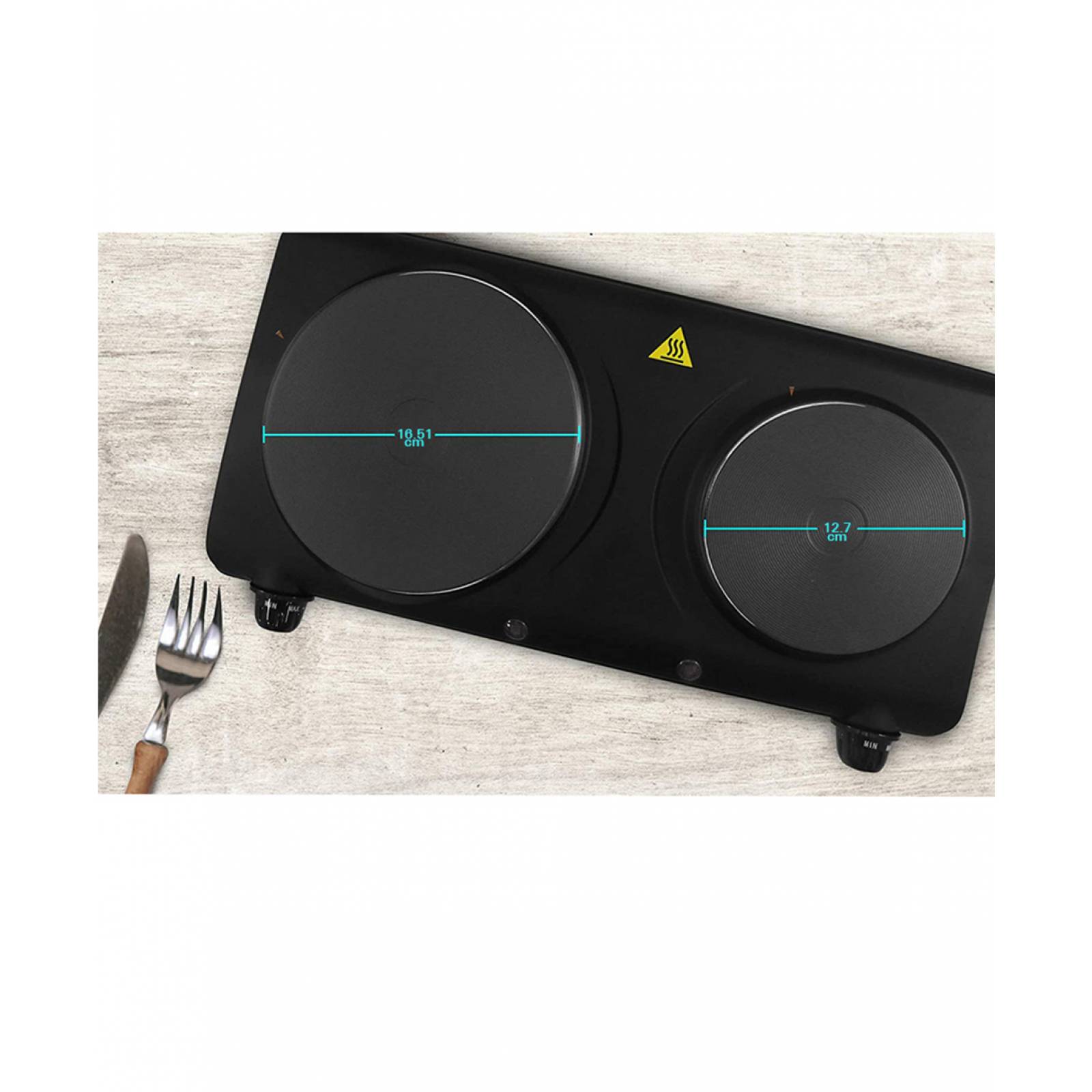 Parrilla Electrica Elite Cuisine EDB-302BF 2 Quemadores Negro