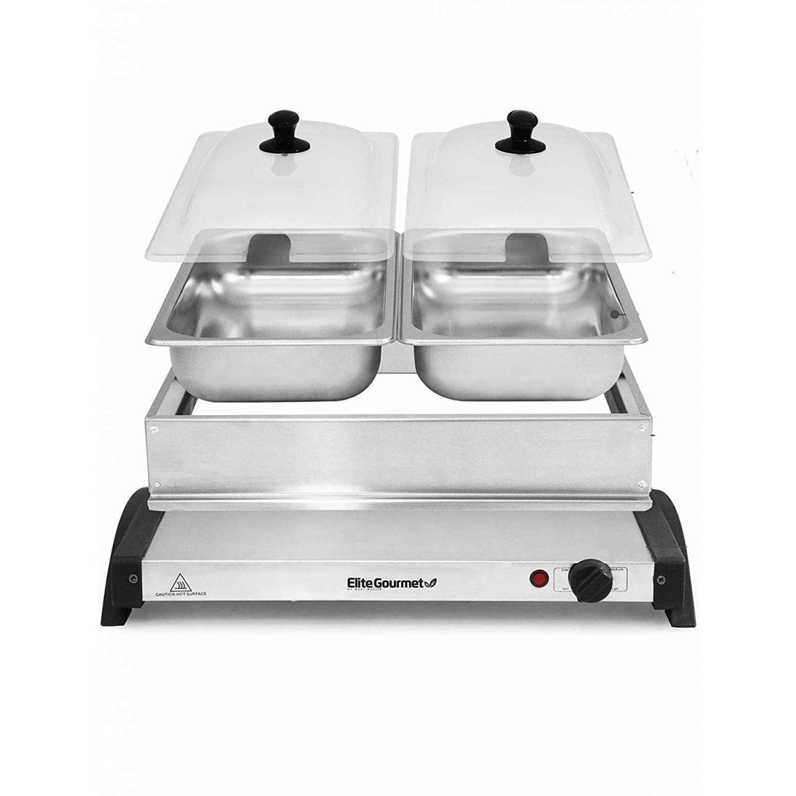 Buffetera Electrica Elite Gourmet  EWM-6122SC 2 Divisiones Acero Inoxidable Plateada