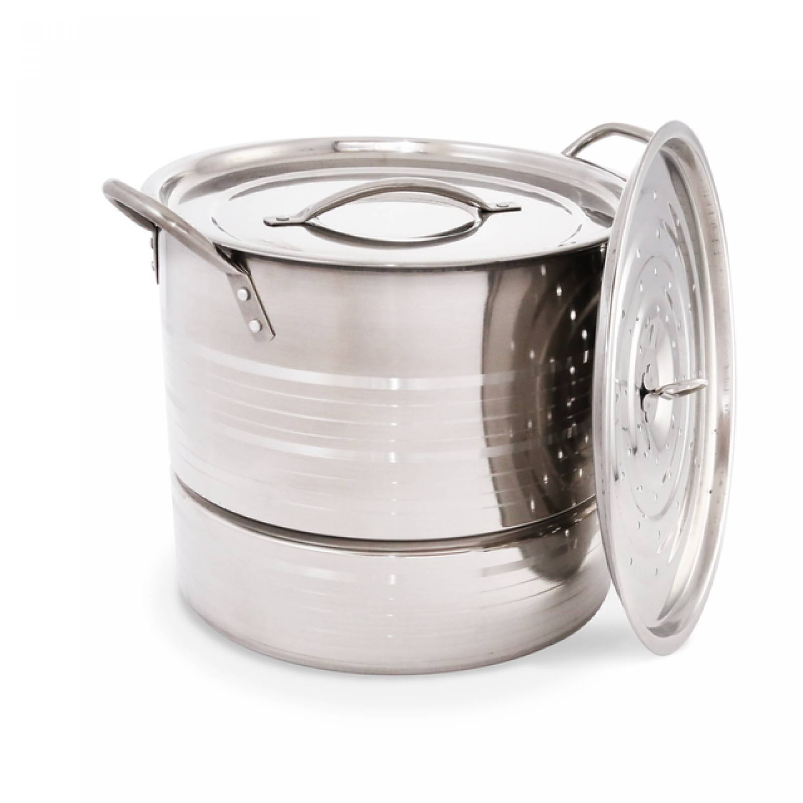 4 Ollas Vaporeras Acero Con Tapa Y Disco De Vapor Royal Haus