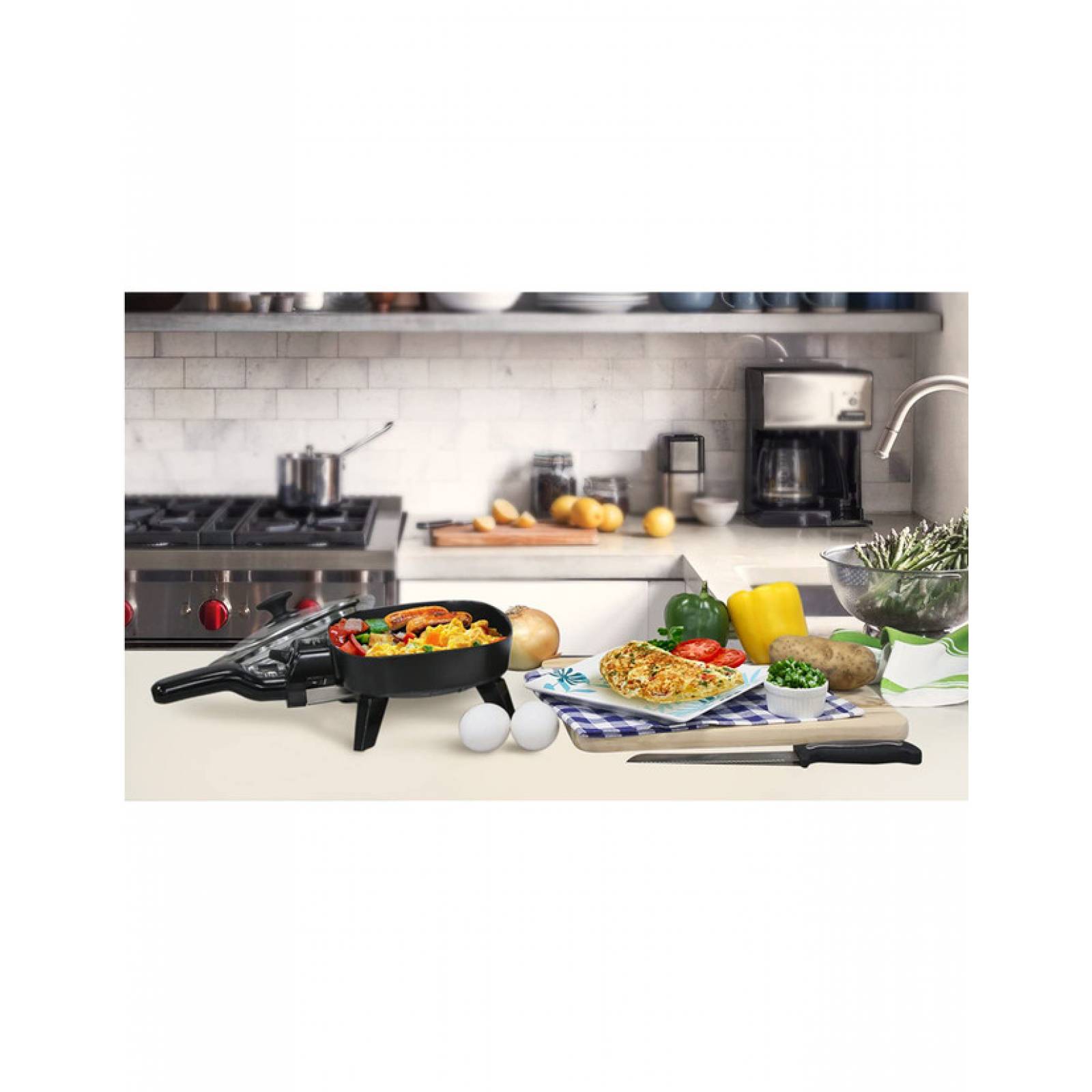 Mini Sartén Eléctrico Elite EFS-400 Negro Tecnología Cocina Fácil