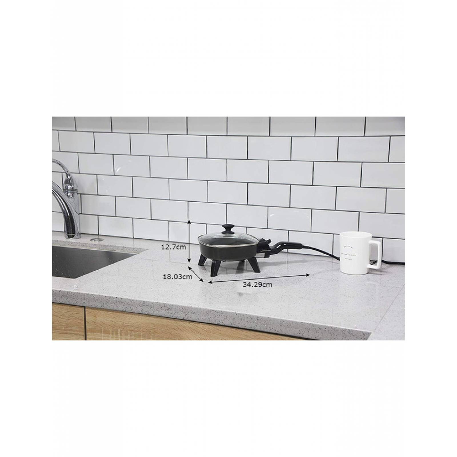 Mini Sartén Eléctrico Elite EFS-400 Negro Tecnología Cocina Fácil