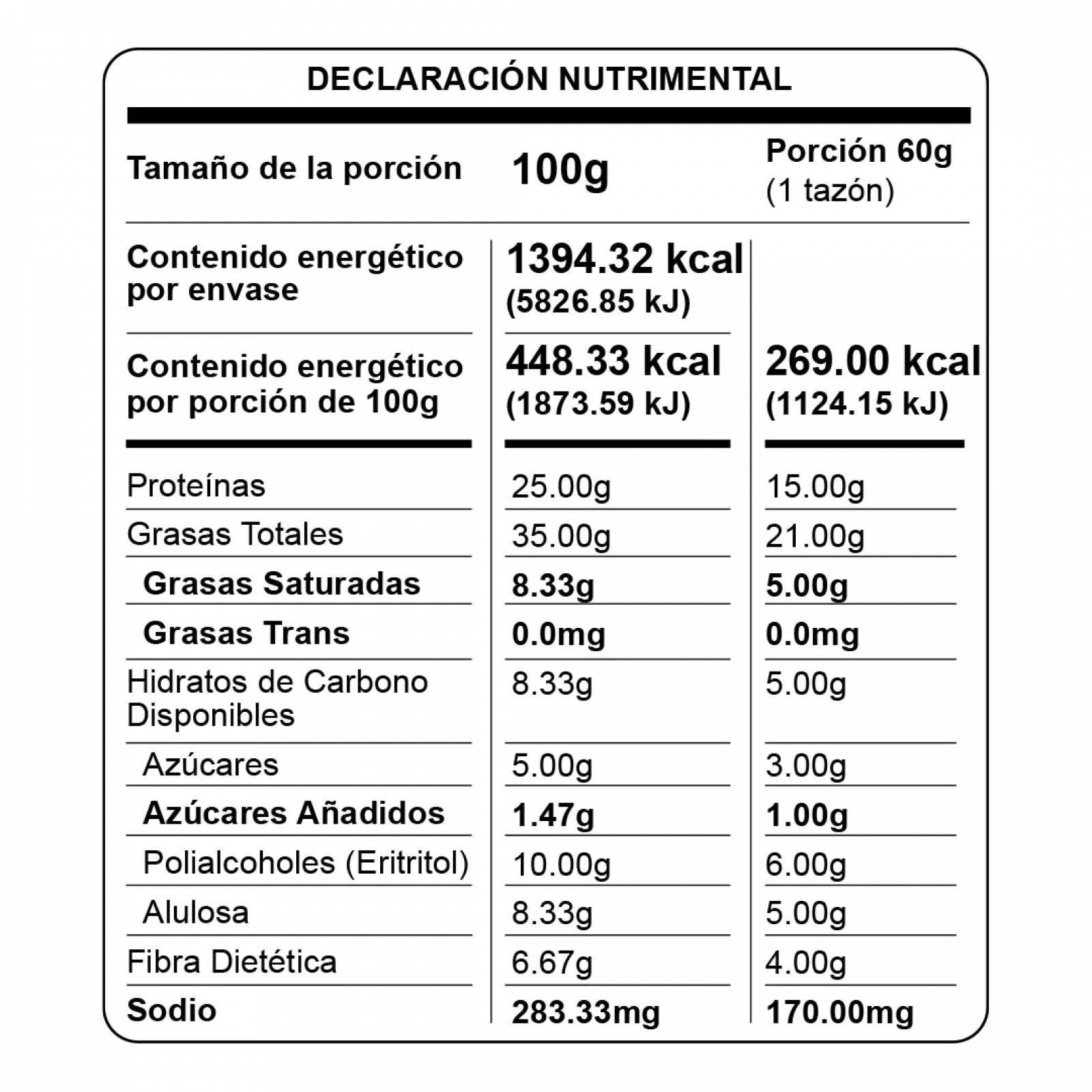 Granola SOLA, Keto sabor Doble Chocolate, Sin Azúcar Añadida, Sin Gluten.