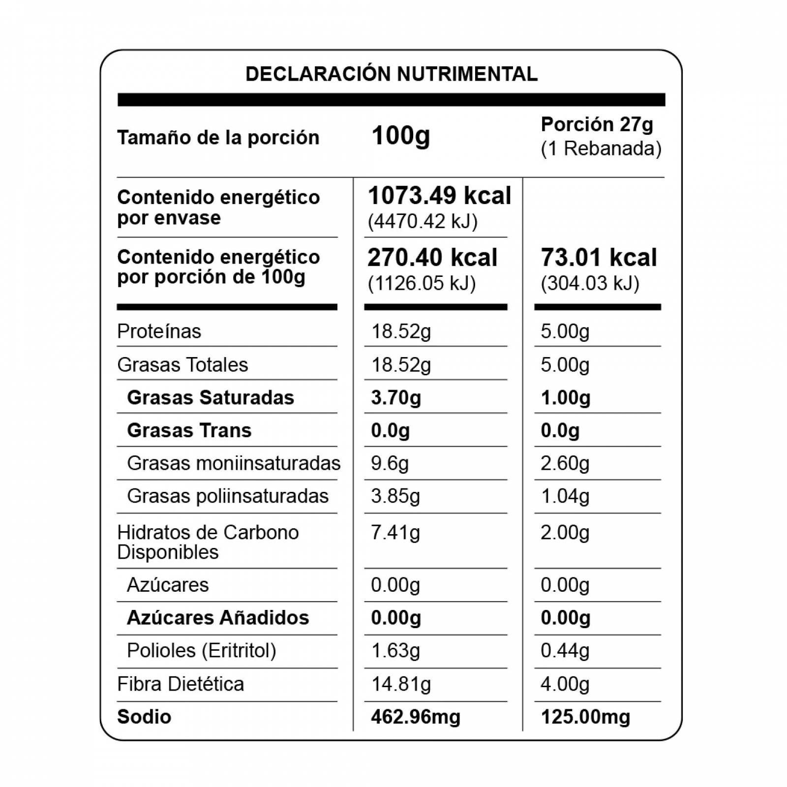 Pan Keto Multigrano 1 pieza, Sin Azúcar. SOLA