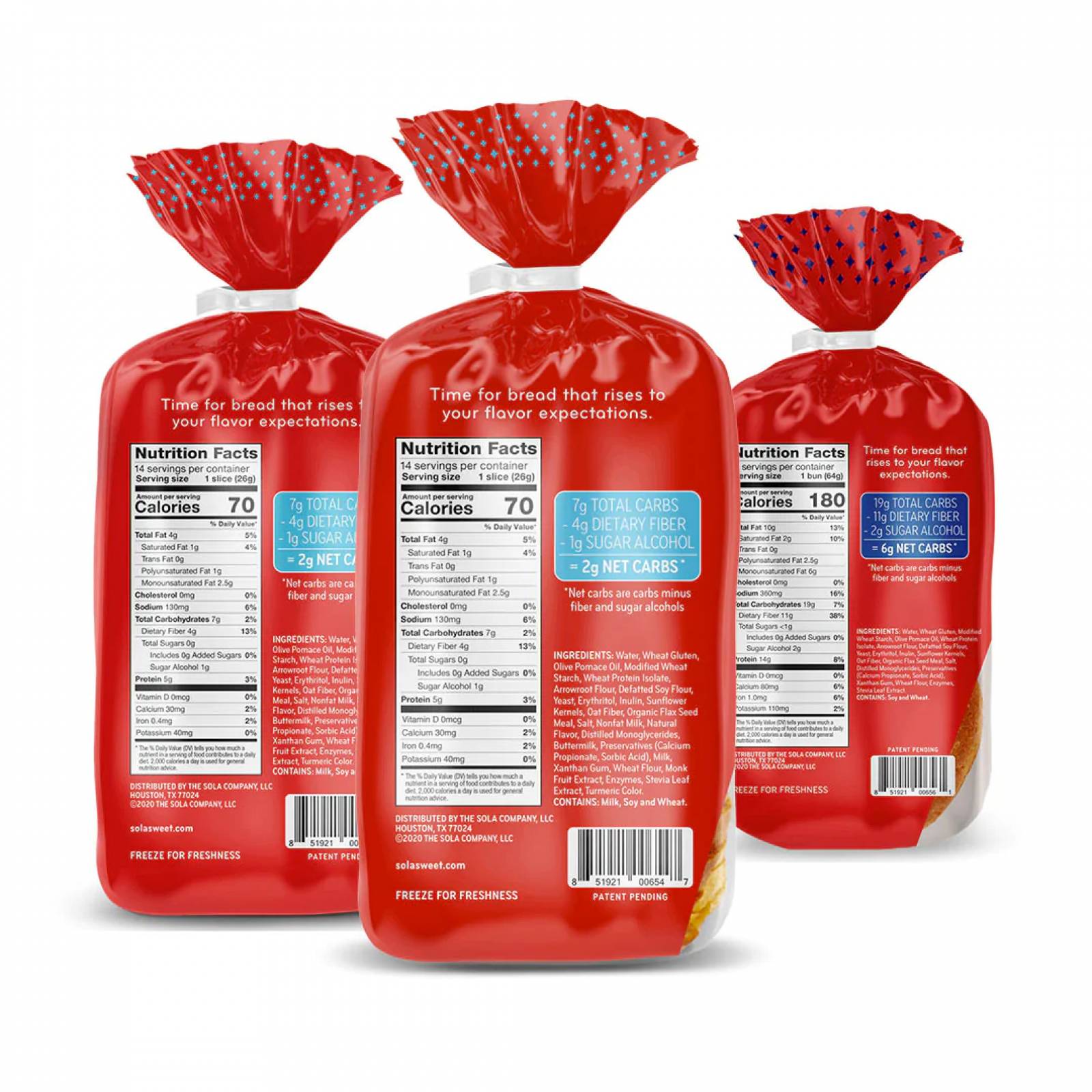 Pan Keto 3 Pack con 2 Panes Caja sabor Mantequilla y 1 Hamburguesa de Sola