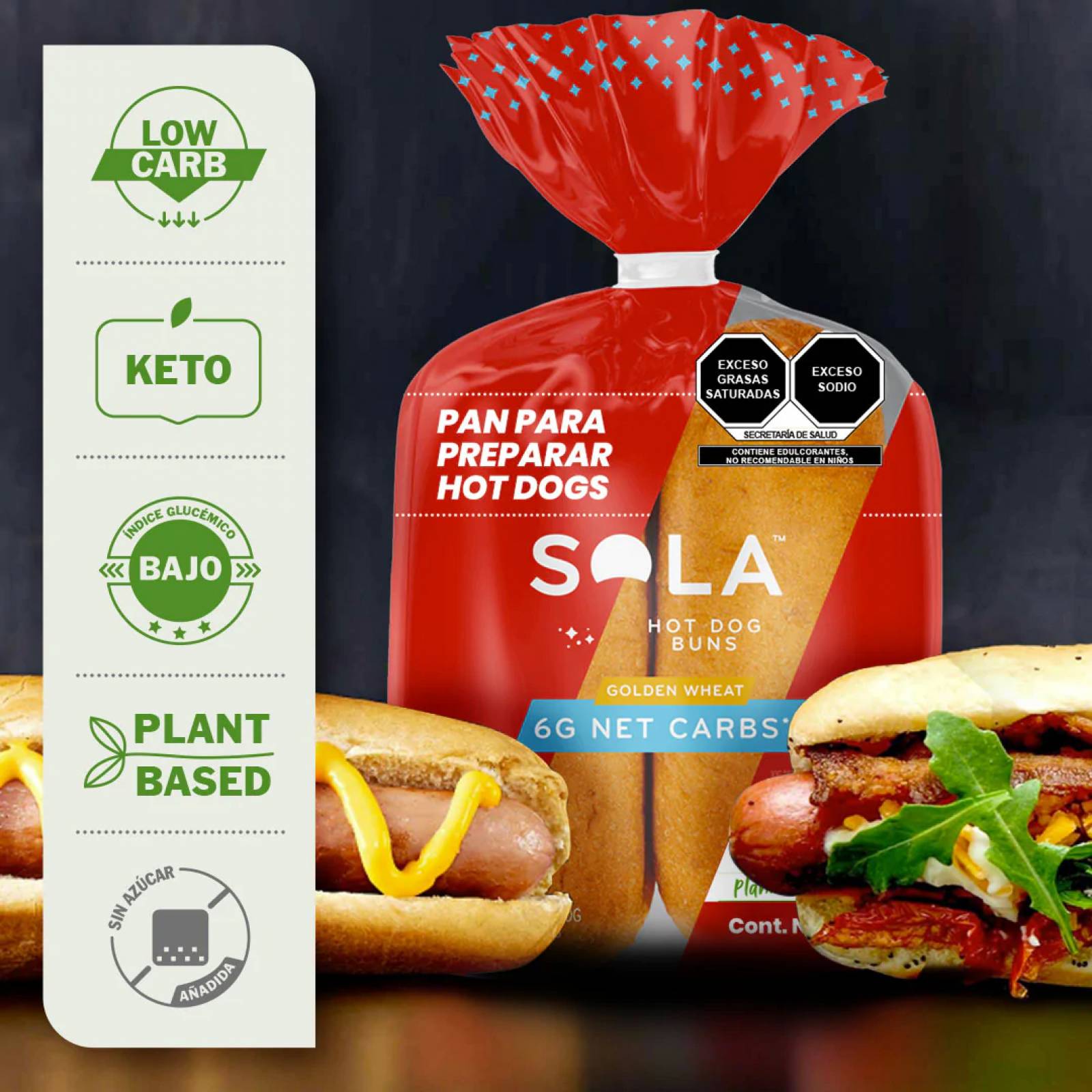 Panes Keto En 3 Pack De Caja, Hamburguesa Y Hotdog De Sola