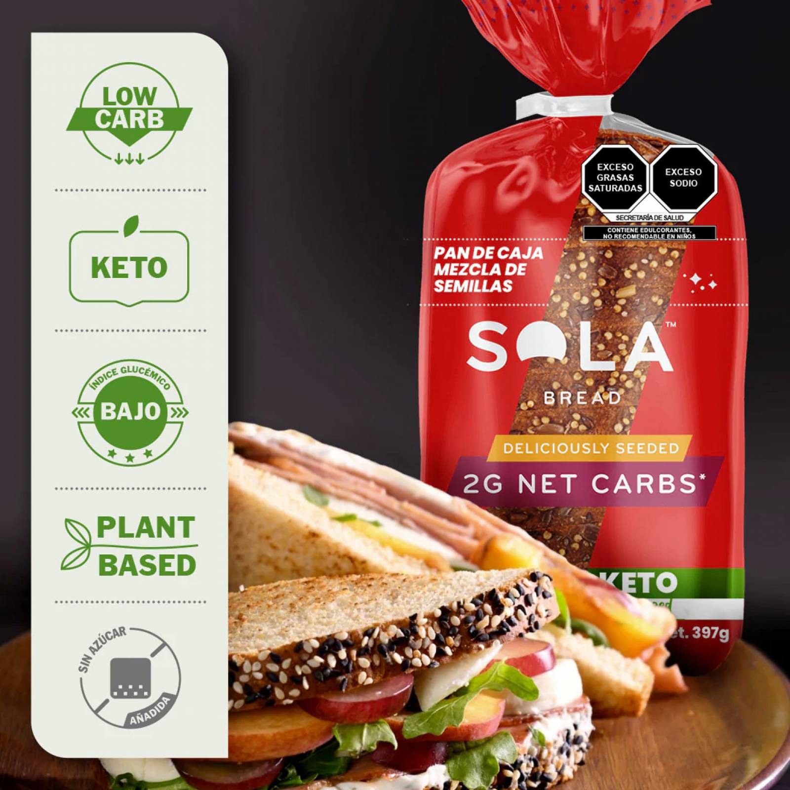 Panes Keto En 3 Pack De Caja Multigrano, Hamburguesa Y Hotdog De Sola