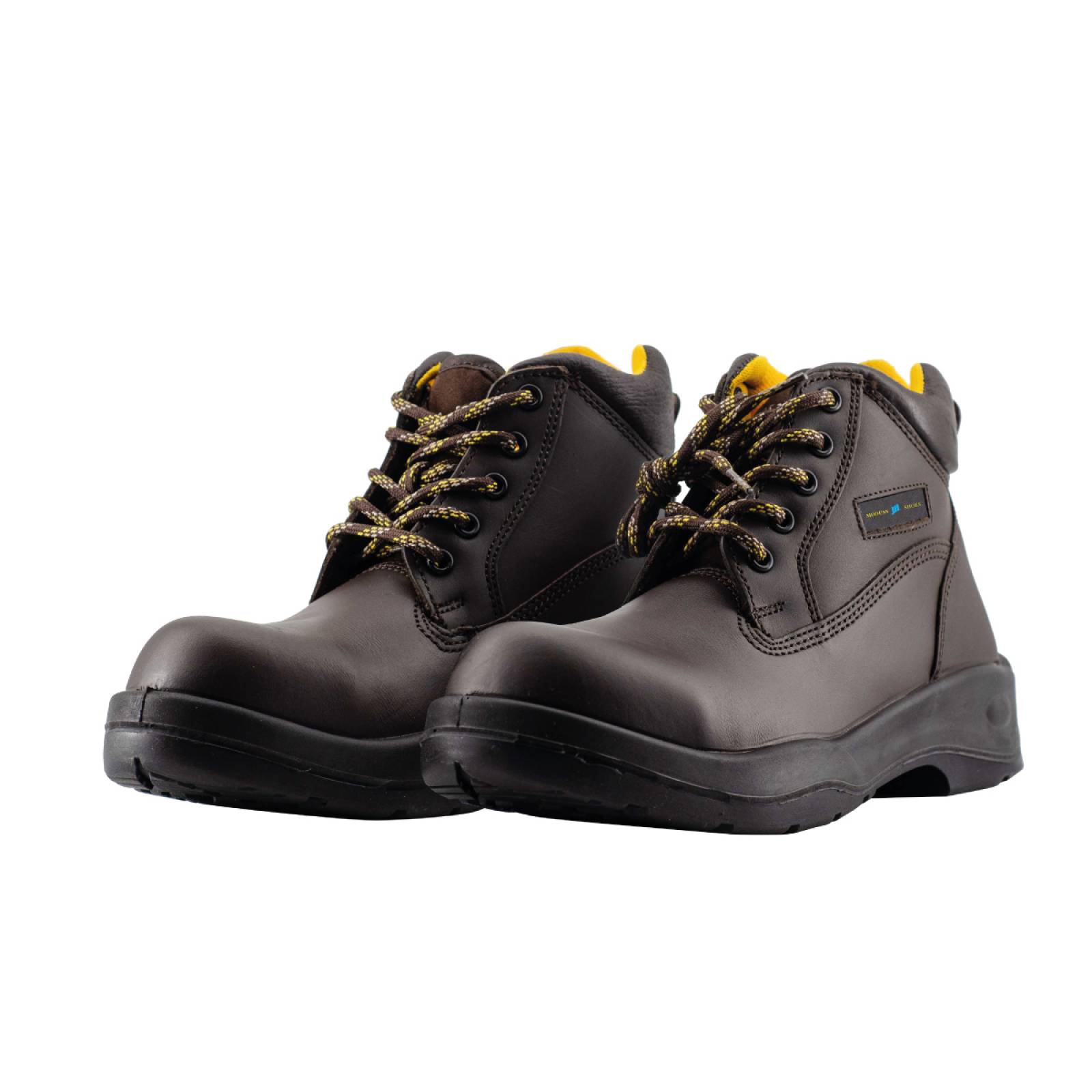 MODUSS SHOES bota de seguridad BORCEGUI MODELO 053 COLOR CAFÉ SUELA NEGRA